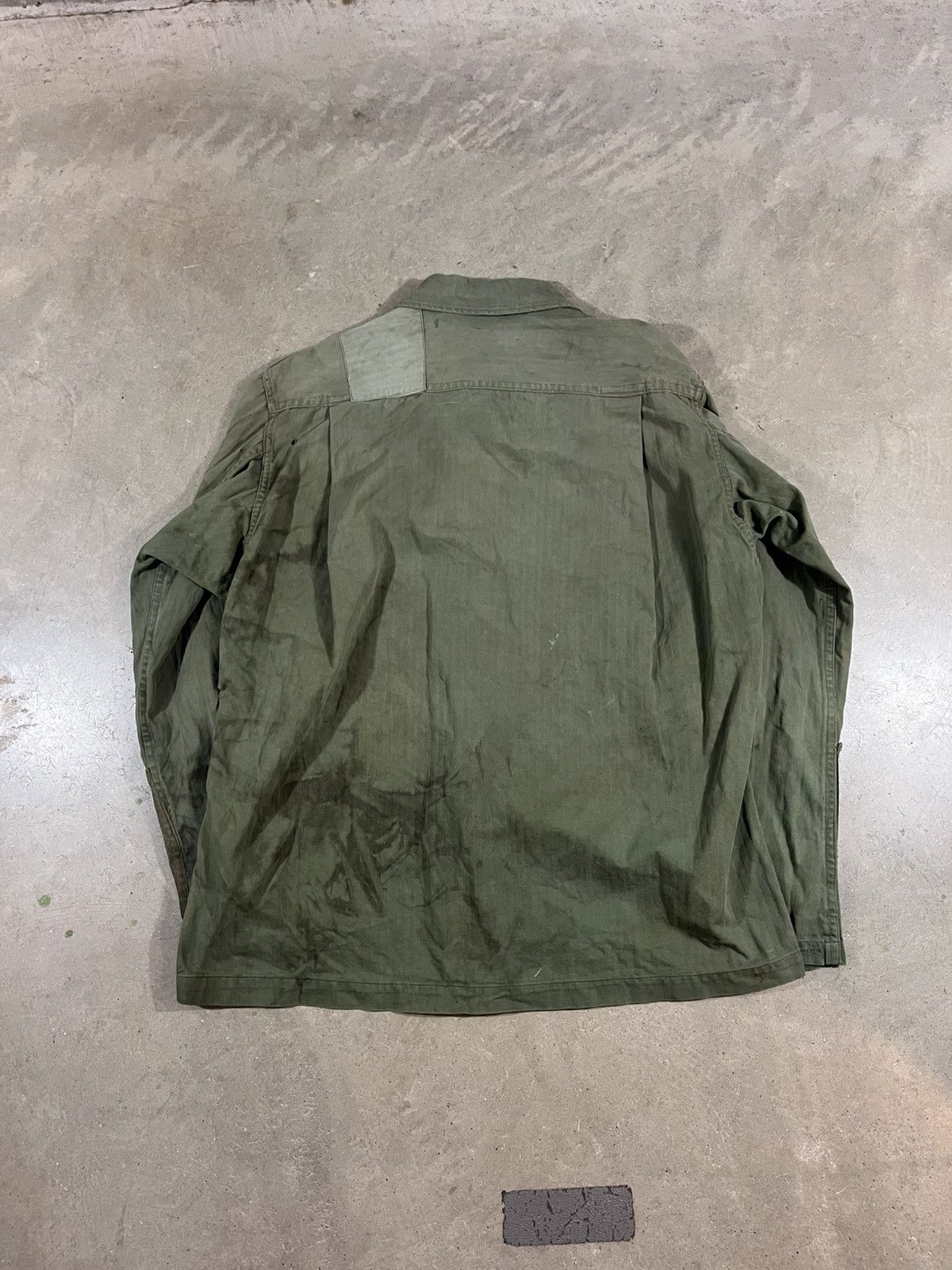 Vintage 40s US Army HBT Jacket Faded Green Patchwork