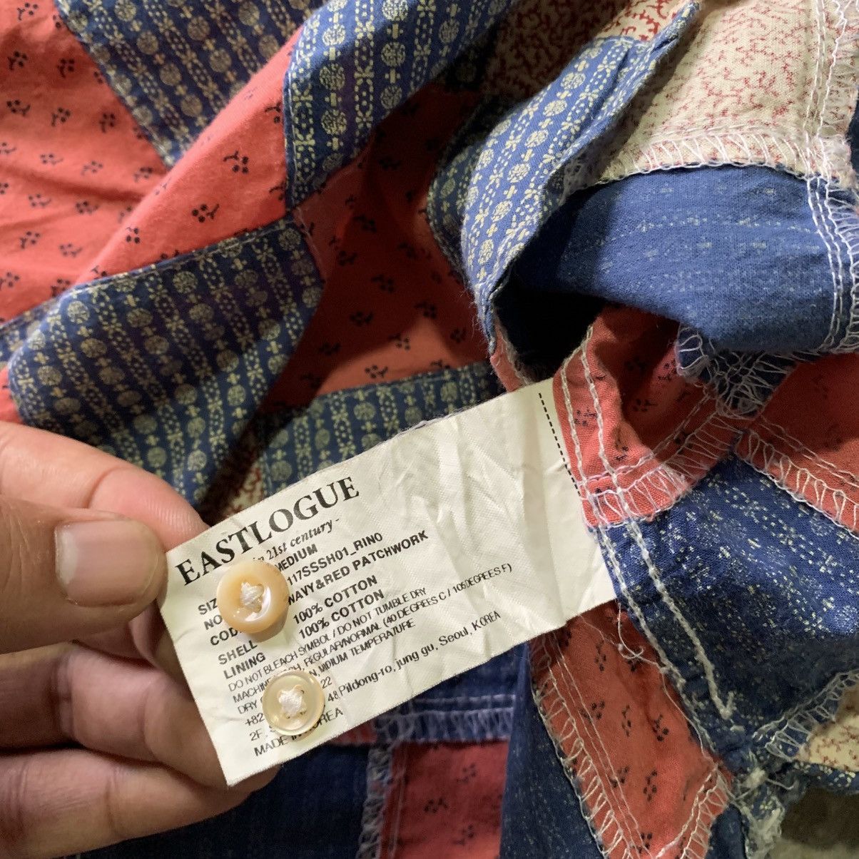 EASTLOGUE EASTLOGUE Red & Navy Patchwork Shirt Size US M / EU 48-50 / 2 - 6 Thumbnail