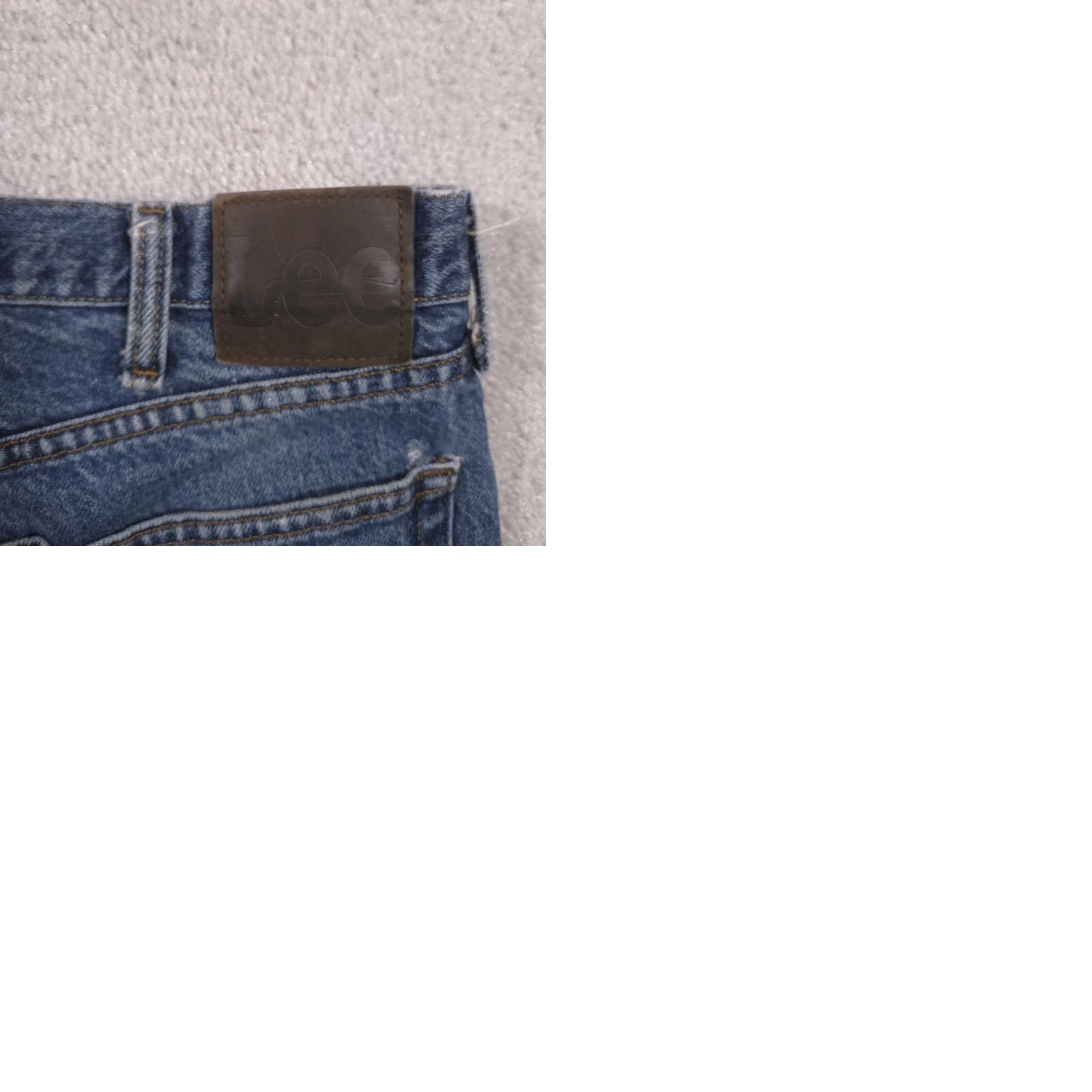 Lee VINTAGE? Lee Jeans Mens 34x32 Blue Denim Regular Fit Straight Leg Distressed Workwear Size US 34 / EU 50 - 10 Thumbnail