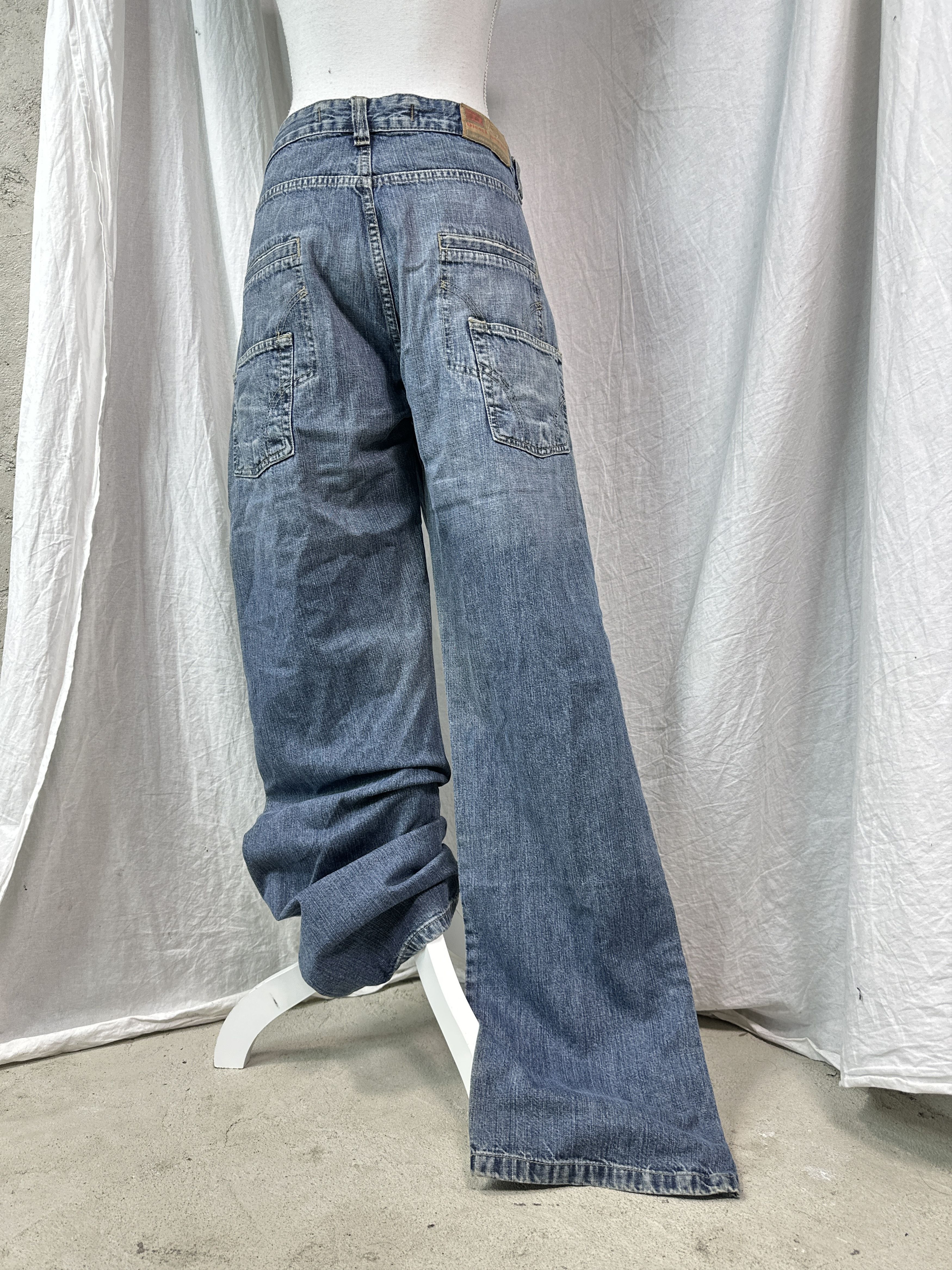 Diesel Vintage Denim Streetwear Diesel Wide Leg Jeans 00s Size 24" / US 00 / IT 34 - 4 Thumbnail