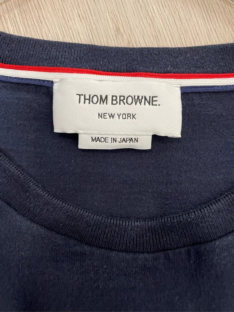 Thom Browne Thom Browne Dark blue four-striped long-sleeved T-shirt 250 Size US XL / EU 56 / 4 - 6 Thumbnail