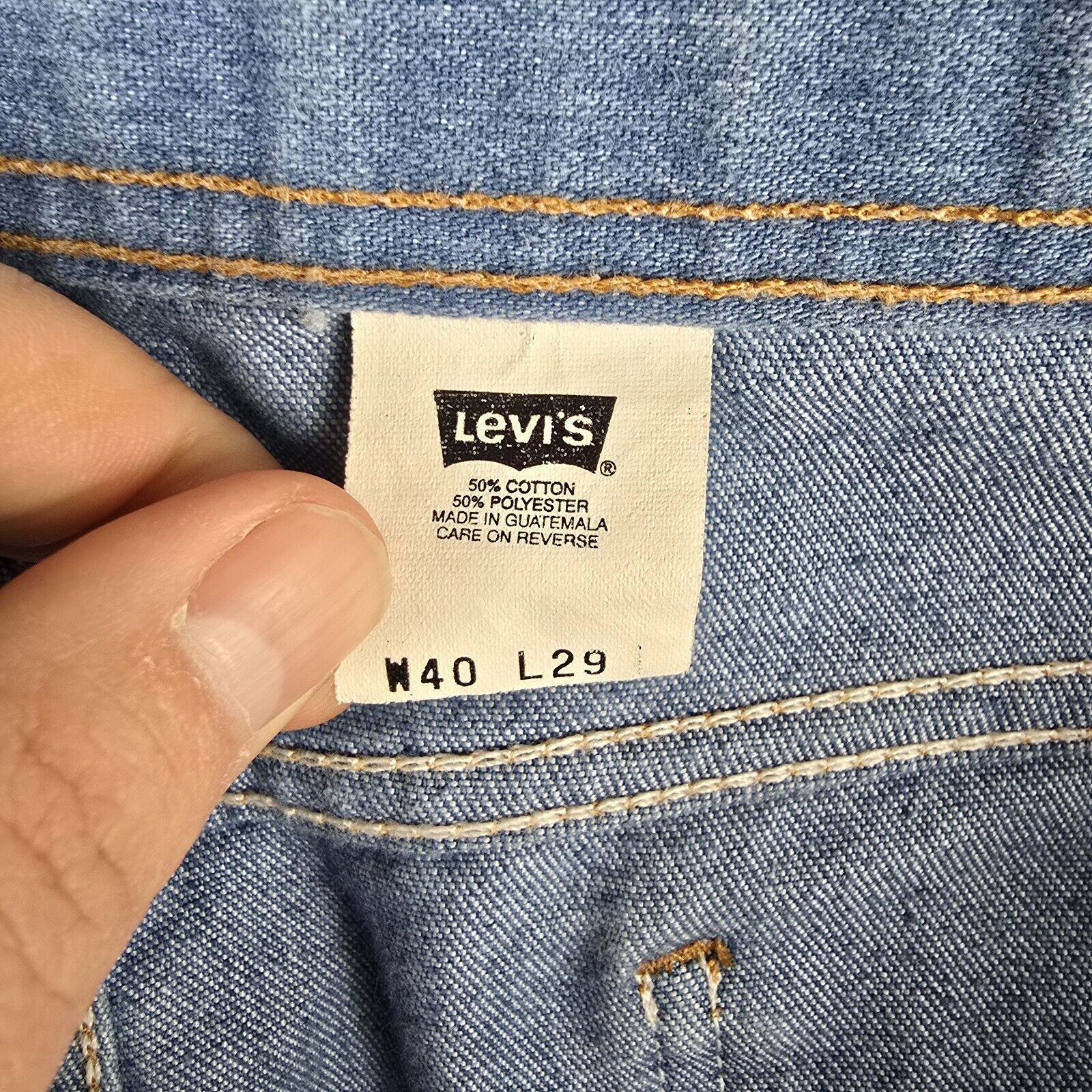 Levi's Vintage Levis Brown Tab Mens Blue Jeans 43415-4514 40x29 Size US 40 / EU 56 - 6 Thumbnail