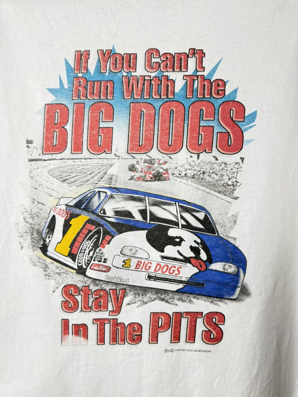 NASCAR 1999 Vintage Nascar Big Dogs Racing T Shirt Chevrolet Size US L / EU 52-54 / 3 - 6 Thumbnail