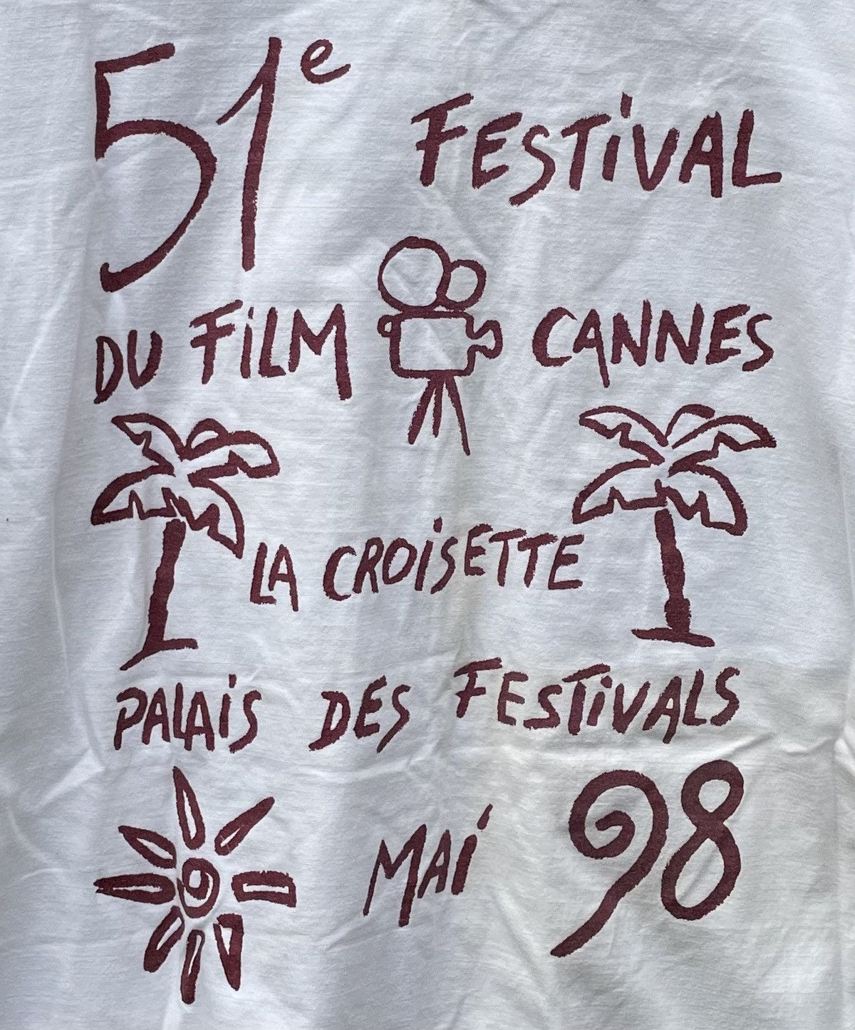 Vintage Vintage 1998 51st Cannes Film Festival Graphic T Shirt Size US L / EU 52-54 / 3 - 9 Thumbnail