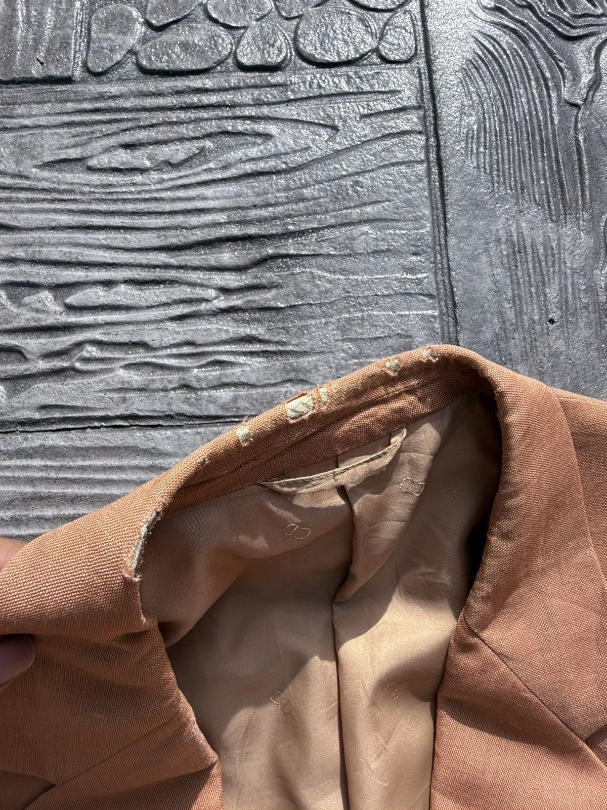 Christian Dior Monsieur 1980’s Christian Dior Monsieur Tailored Linen Peach Blazer Size 38R - 9 Thumbnail