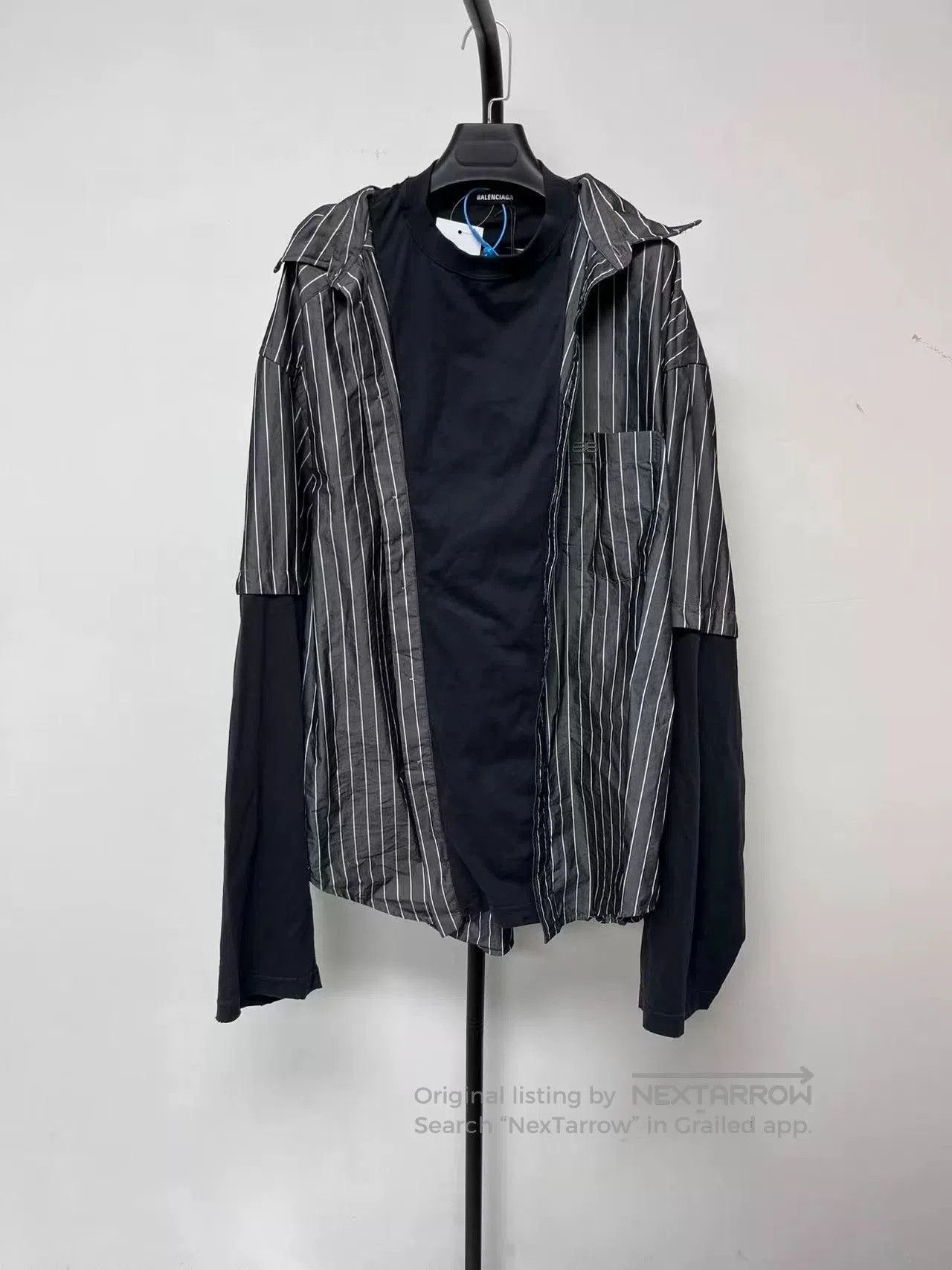 Balenciaga black striped long sleeve button. Size US M / EU 48-50 / 2 - 1 Thumbnail