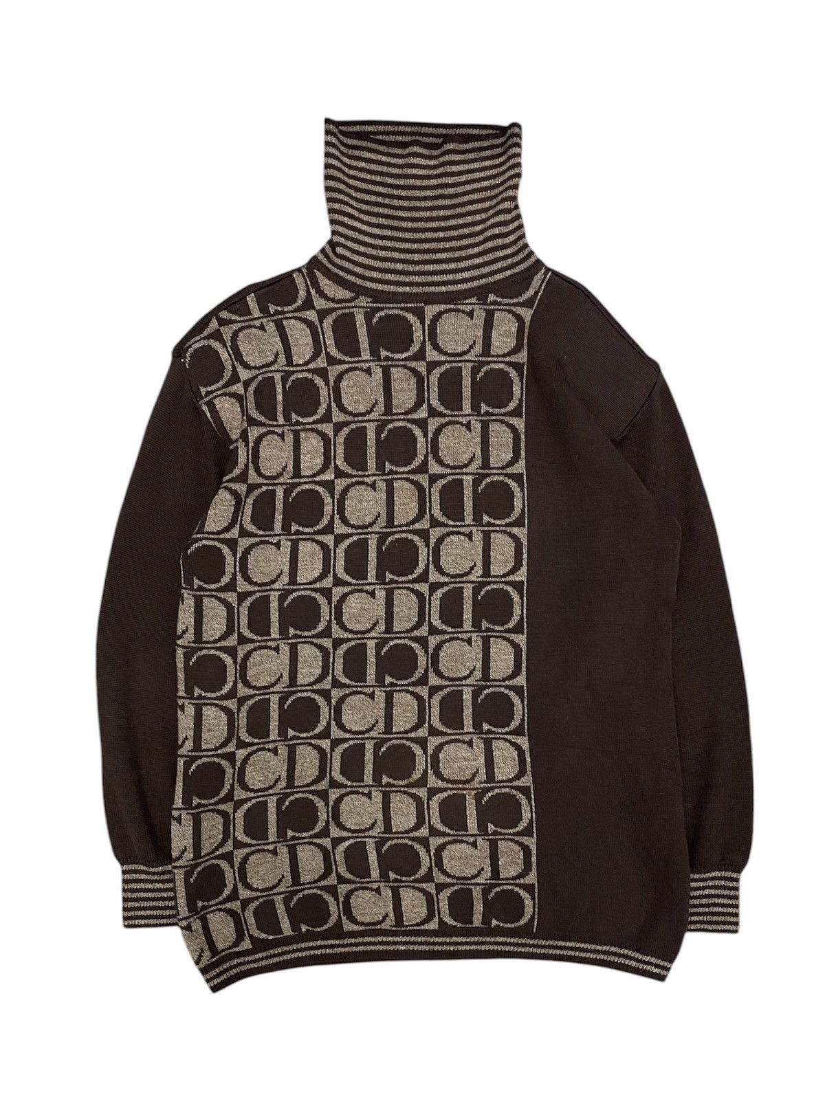 Dior 1990s Cristian Dior CD turtle neck wool jacquard Size M / US 6-8 / IT 42-44 - 1 Thumbnail