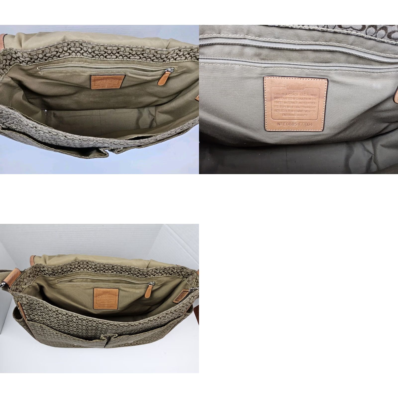 Coach Coach Signature Hudson Commuter Messenger Bag Large Brown Canvas Leather-Look Travel Case Size ONE SIZE - 10 Thumbnail