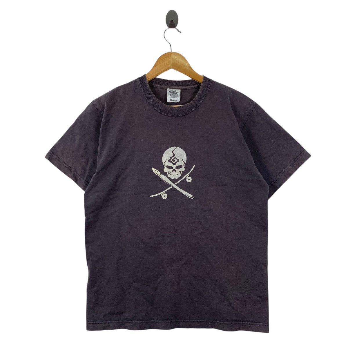 Vintage Vintage 90s ASIAN WAVE CLOTHING Skateboard Skull Tshirt Size US M / EU 48-50 / 2 - 1 Thumbnail