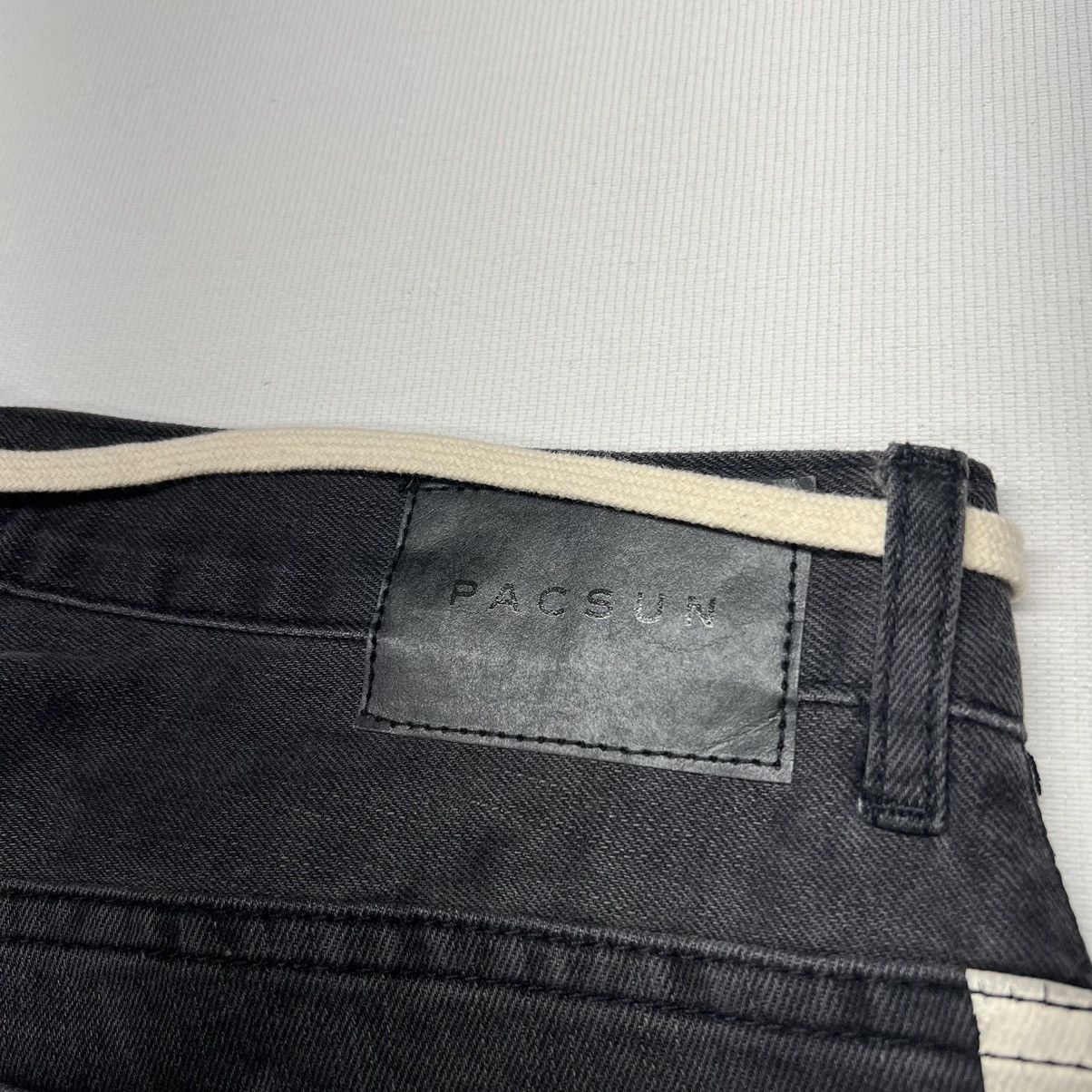 Pacsun Pacsun Jeans Black Stacked Skinny Drawstring Zip Side Stripe Size US 30 / EU 46 - 13 Thumbnail