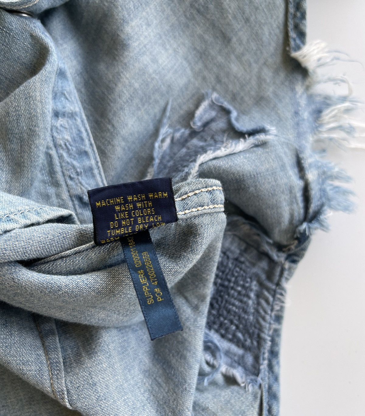 Polo Ralph Lauren Polo Ralph Lauren Distressed Denim Shirt Size M / US 6-8 / IT 42-44 - 13 Thumbnail