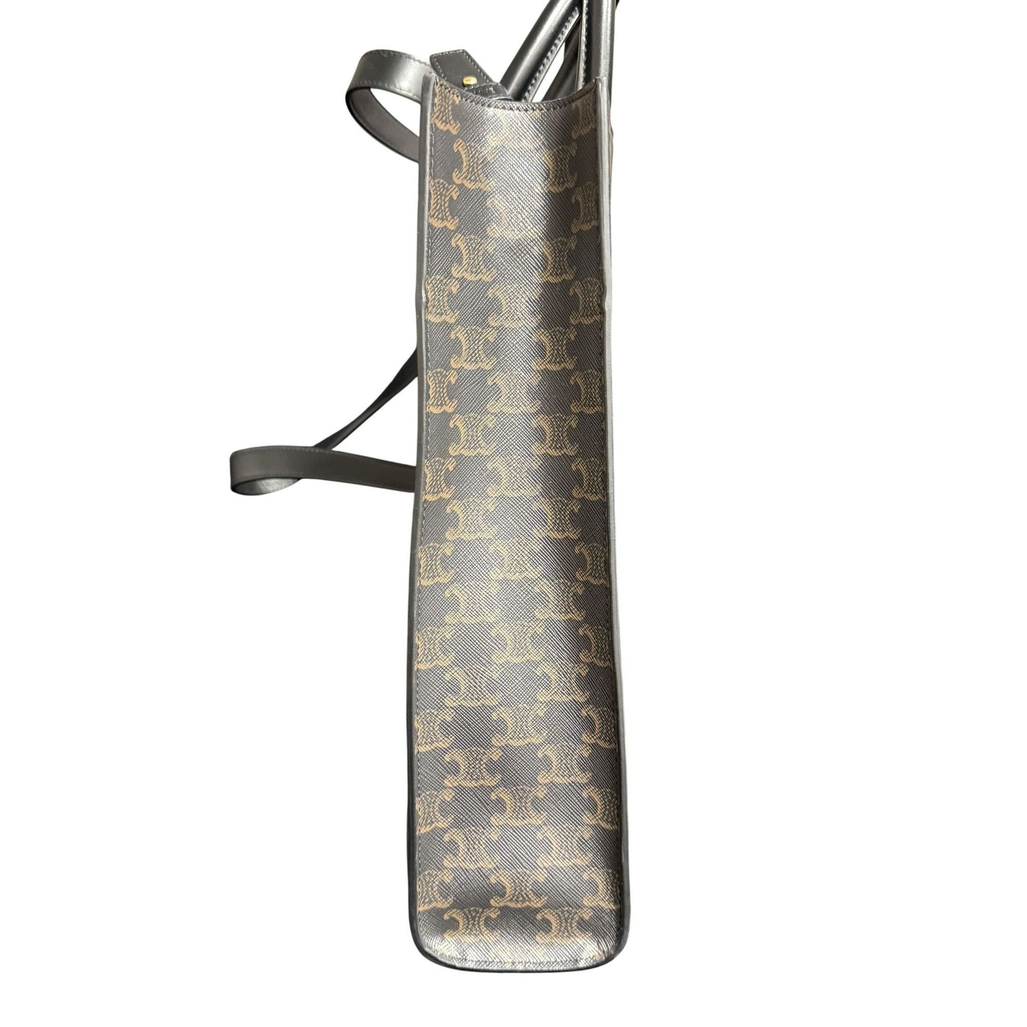 Celine Celine Vertical Cabas Bag In Triomphe Canvas & Leather Size ONE SIZE - 11 Thumbnail