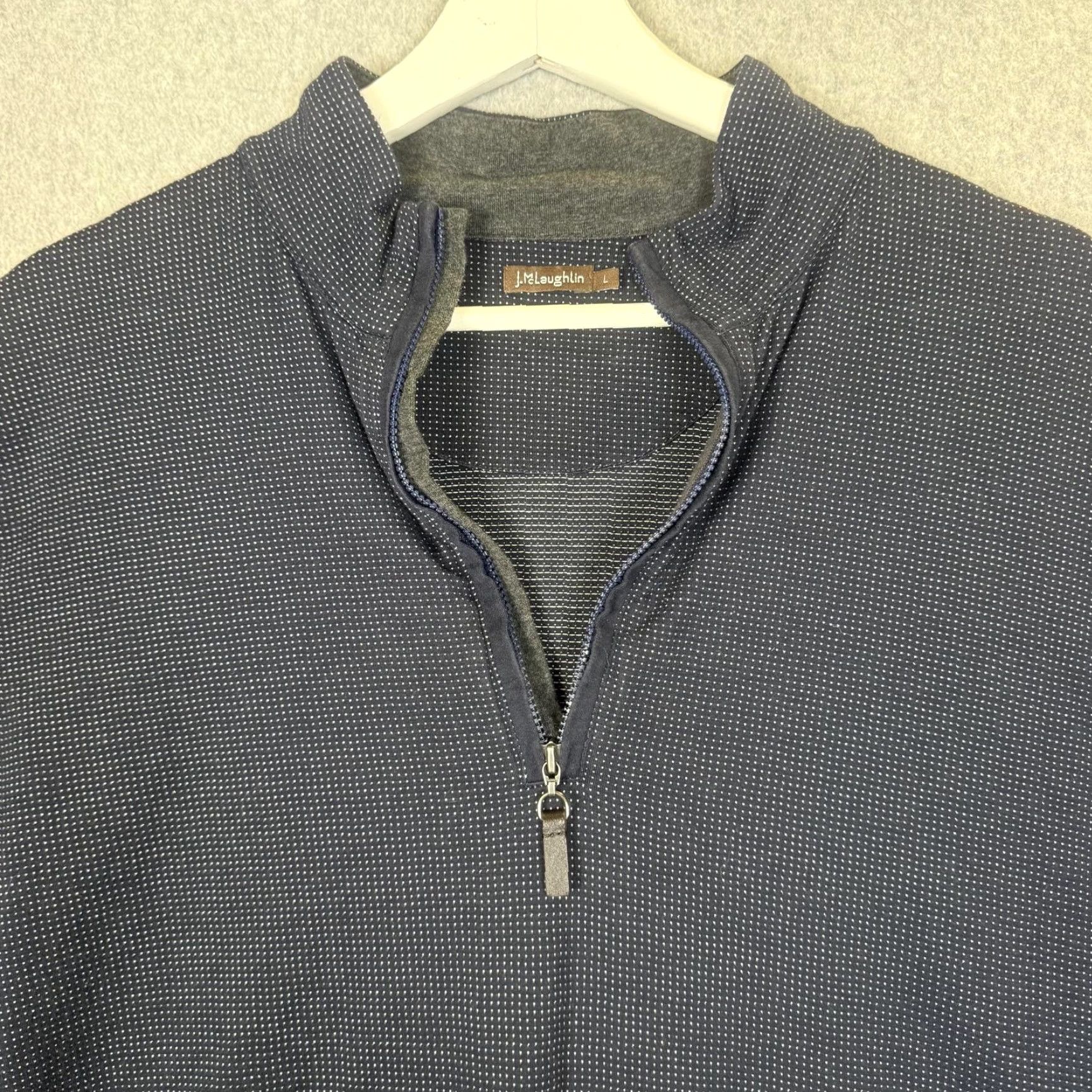 J.McLaughlin J. Mclaughlin Men Jacket L Blue 1/4 Zip Pullover Pima Cotton Pullover Jacket Blue Mens Large Size US L / EU 52-54 / 3 - 3 Thumbnail