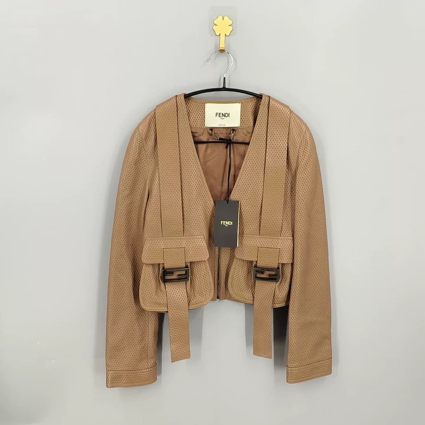 Fendi FENDI Brown Double Ribbons Cropped Jacket Size XS / US 0-2 / IT 36-38 - 1 Thumbnail