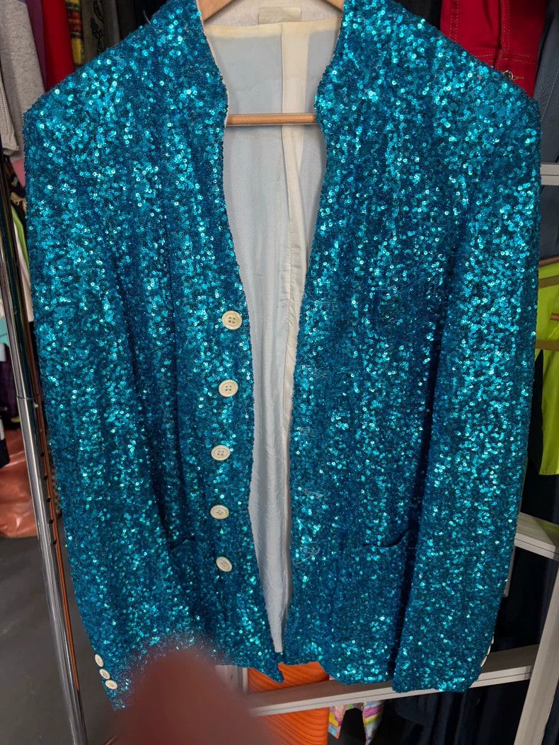 Comme des Garcons Comme Des Garcons Blue sequined suit jacket Size US S / EU 44-46 / 1 - 2 Thumbnail