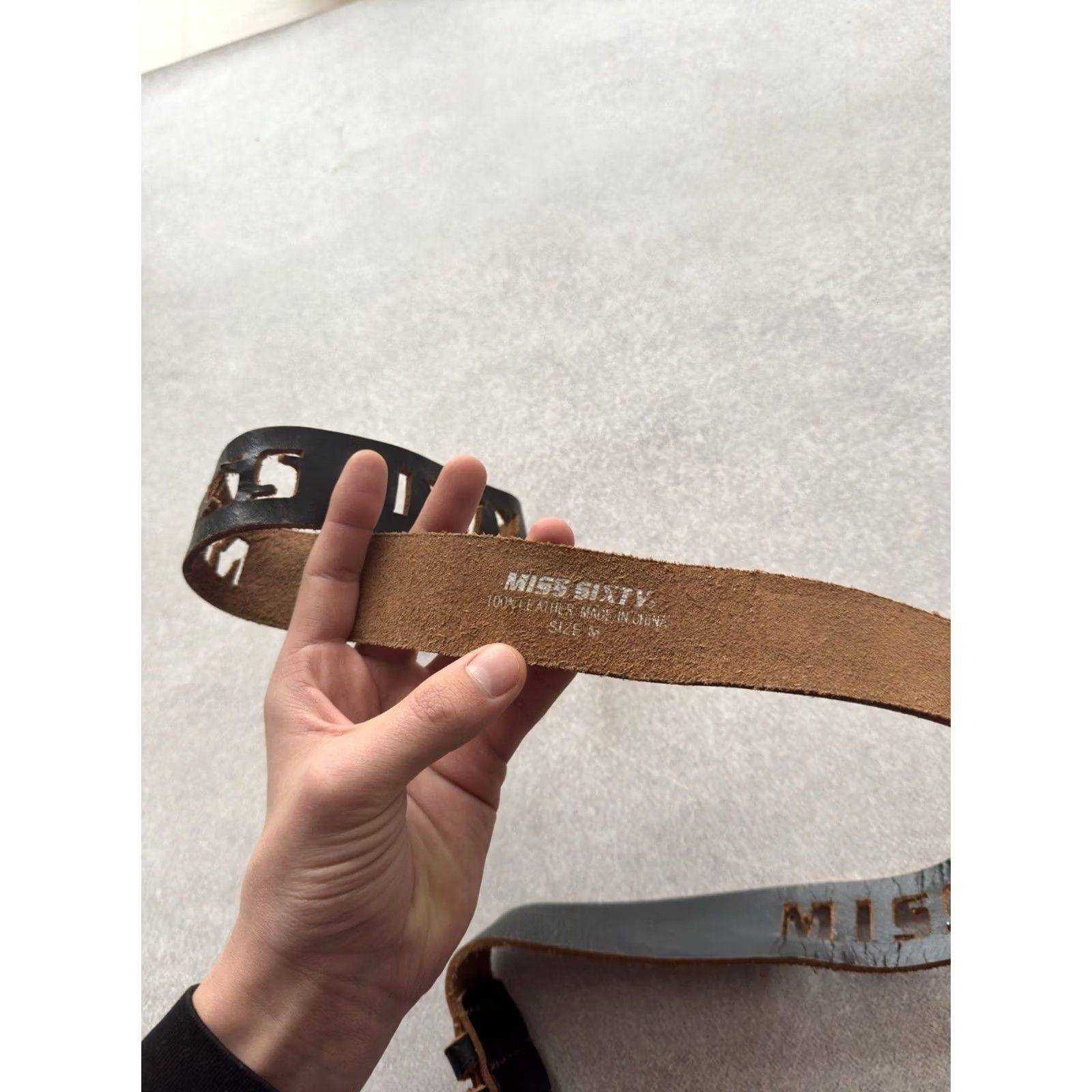 Miss Sixty VINTAGE Miss Sixty Leather Belt Logo 90s Retro Y2K Women M Brown Fashion Belt Size ONE SIZE - 7 Thumbnail