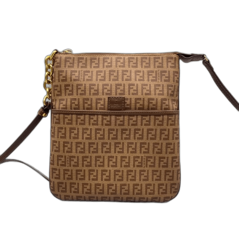 Fendi 9798 Vintage Canvas Crossbody Bag in Brown, Women's