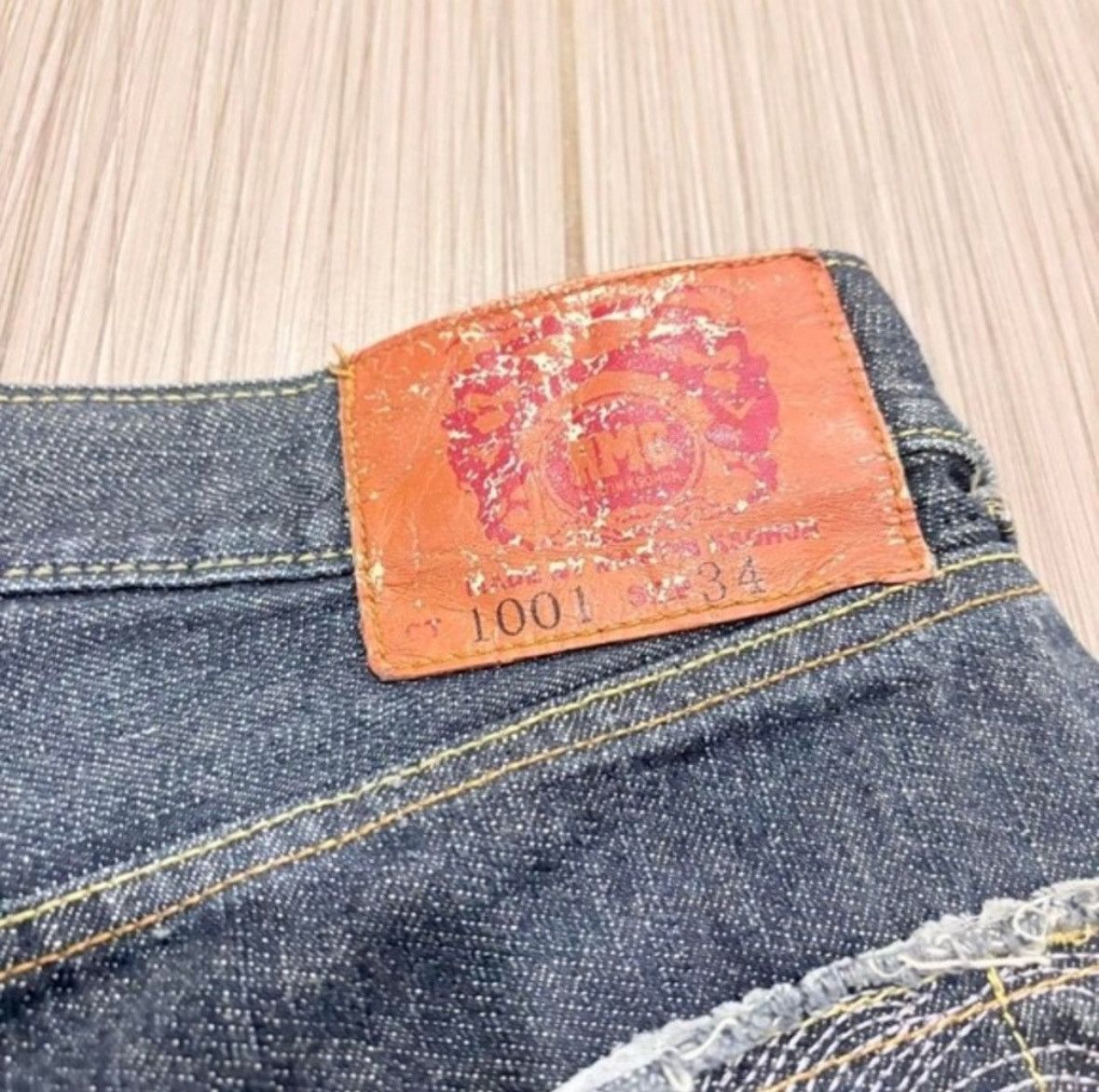 Red Monkey Vintage Patchwork RMC Geisha Bondage denim shorts 34 Size US 34 / EU 50 - 4 Thumbnail