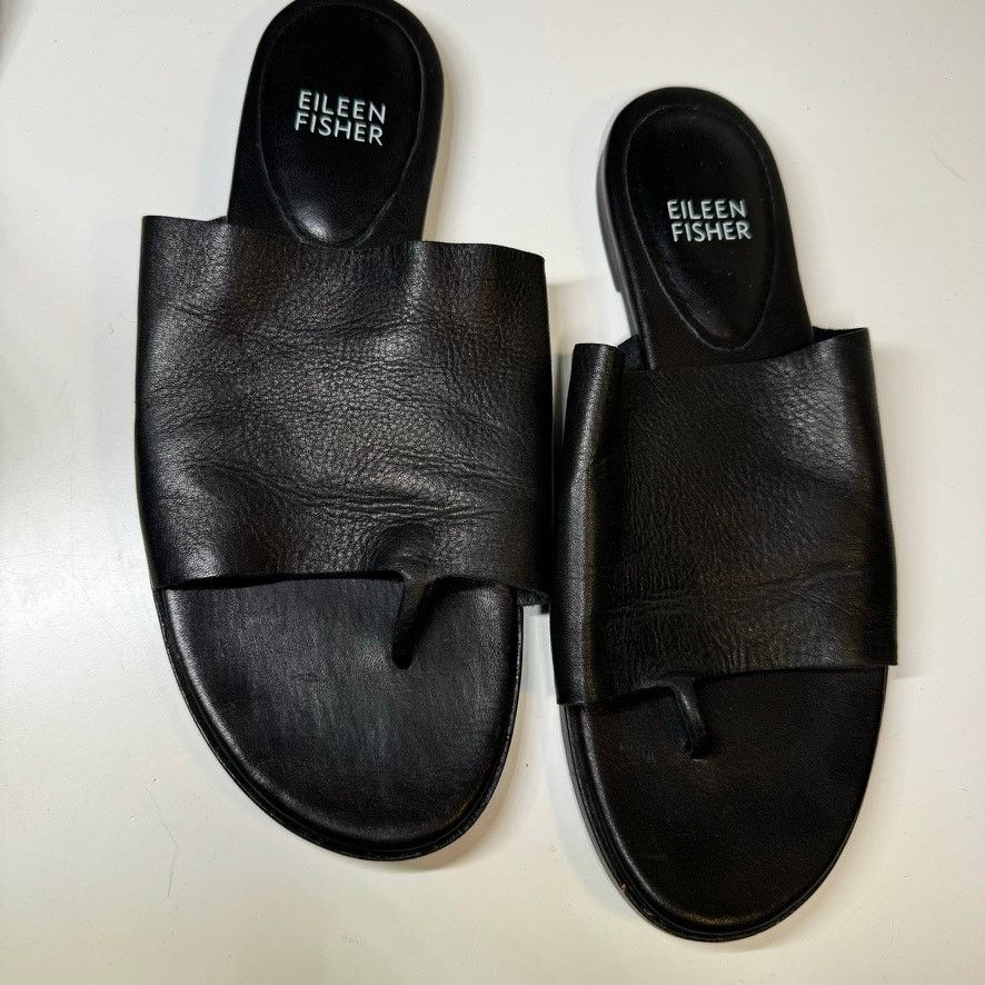 Eileen Fisher Eileen Fisher Leather Slides Sandals 6.5 Minimalist Size US 6.5 / IT 36.5 - 3 Thumbnail