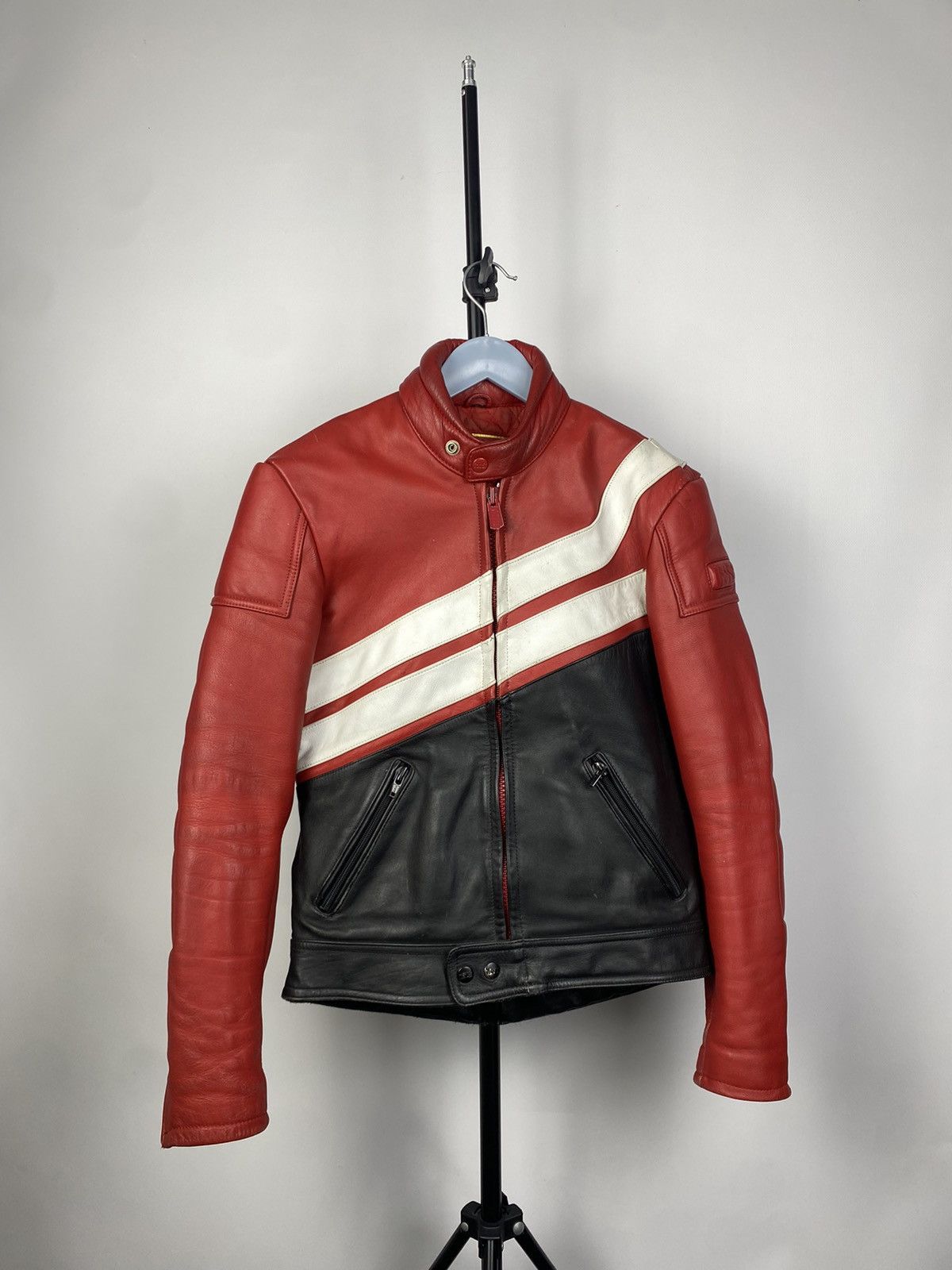 Vintage 1990's IXS Leather Jacket Patchwork Motorcycle