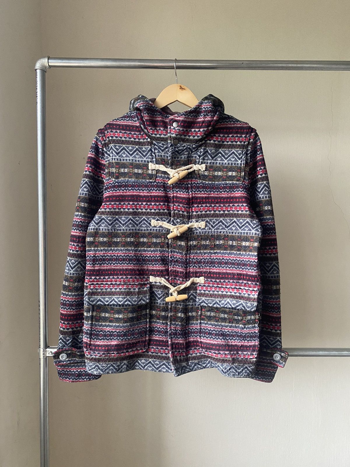 Issey Miyake × Japanese Brand × mercibeaucoup VINTAGE TOPVALU DUFFLE PARKA JACKET WINTER AZTEC 90s Size US M / EU 48-50 / 2 - 1 Thumbnail