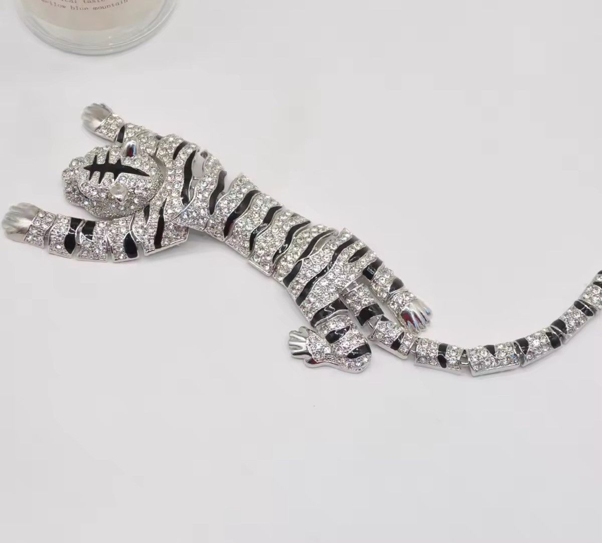 Jewelry Tiger Crystal Brooch Badges Vintage Size ONE SIZE - 4 Thumbnail