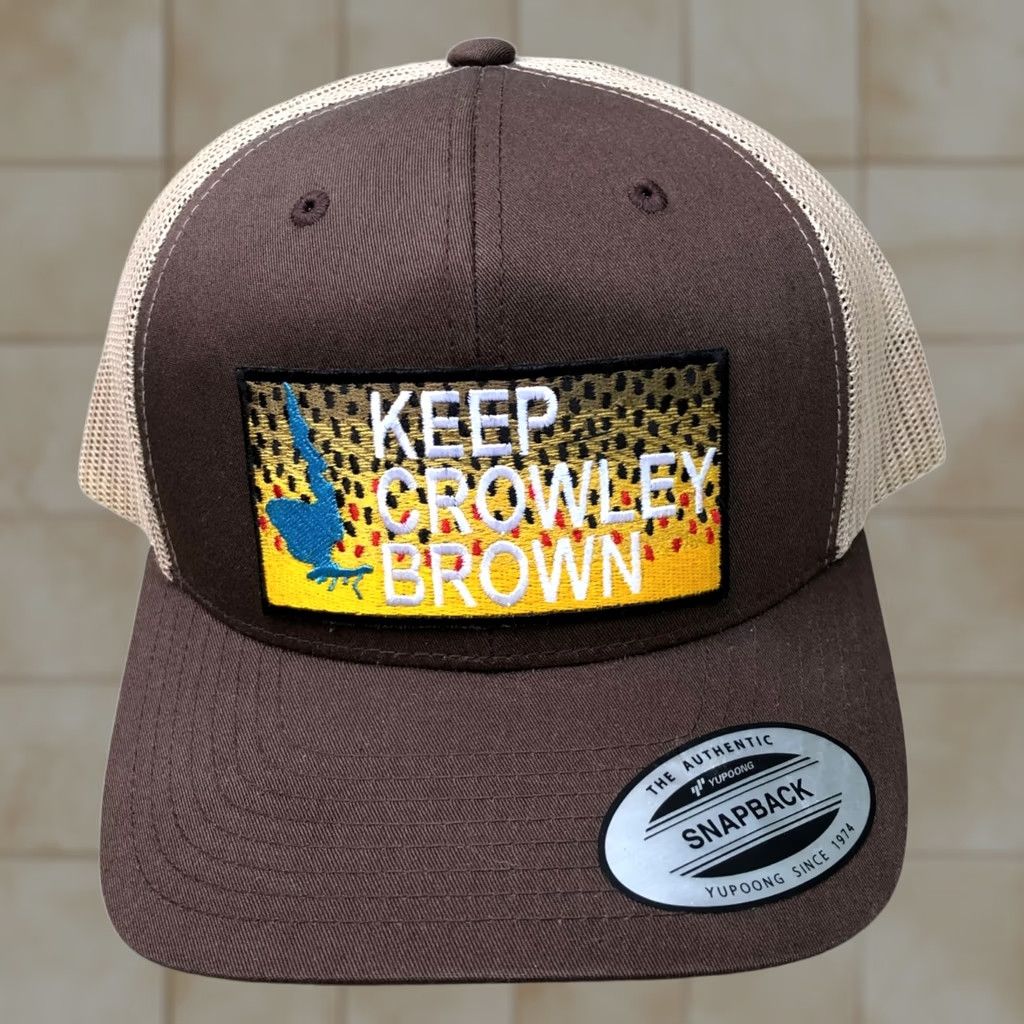 Vintage KEEP CROWLEY BROWN Trucker Hat Men's Snapback Lake California Brown Cap Hat Size ONE SIZE - 1 Thumbnail