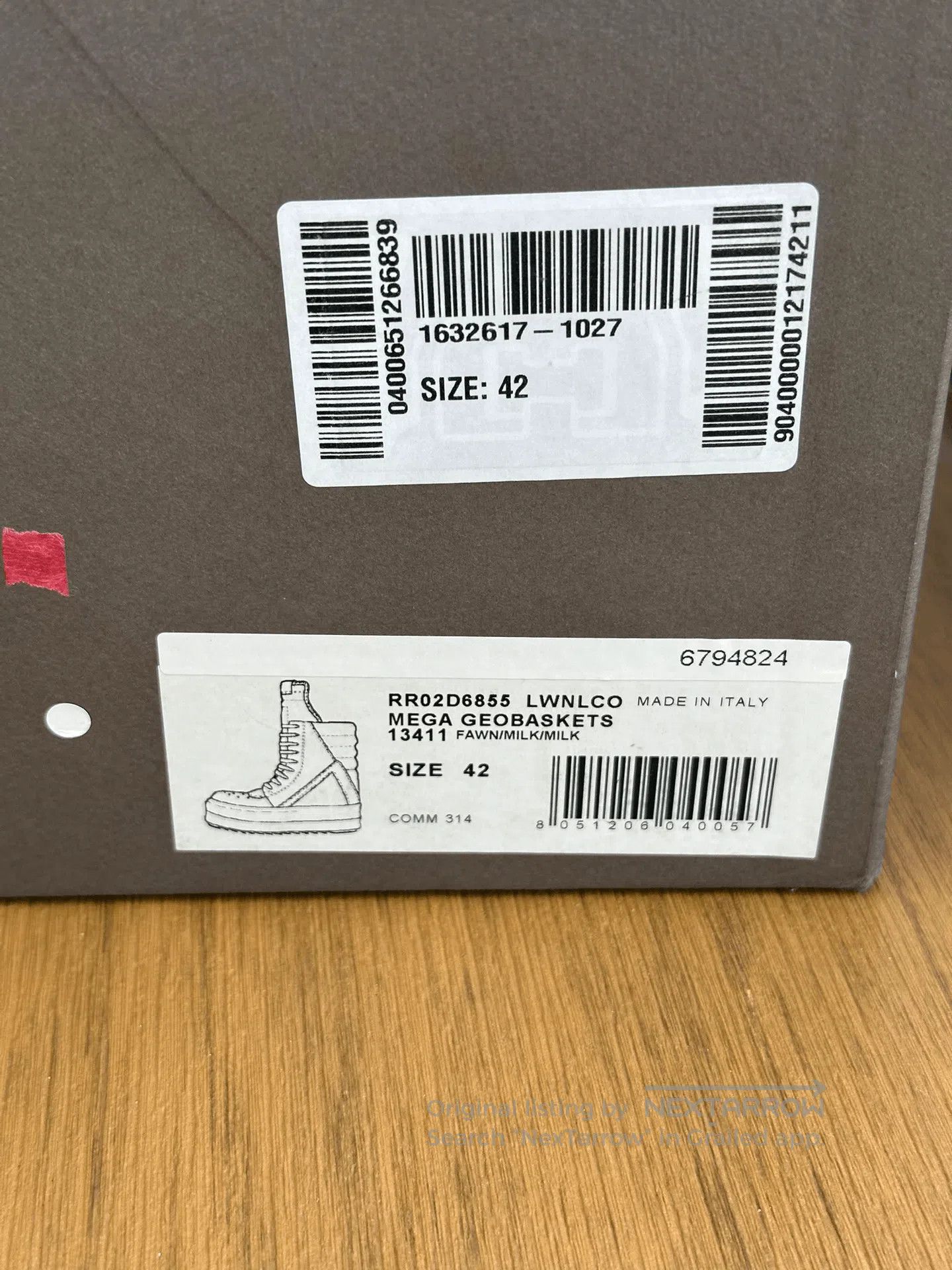 Rick Owens Rick Owens Platform Mega White Brown. Size US 9 / EU 42 - 8 Thumbnail