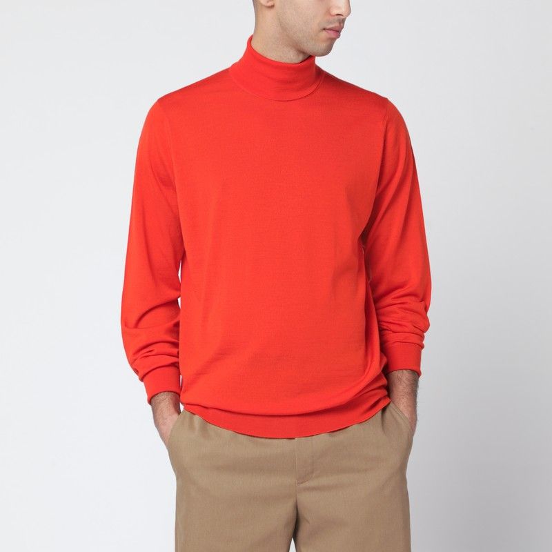 John Smedley John Smedley Orange Wool Turtleneck Sweater Size US L / EU 52-54 / 3 - 1 Thumbnail