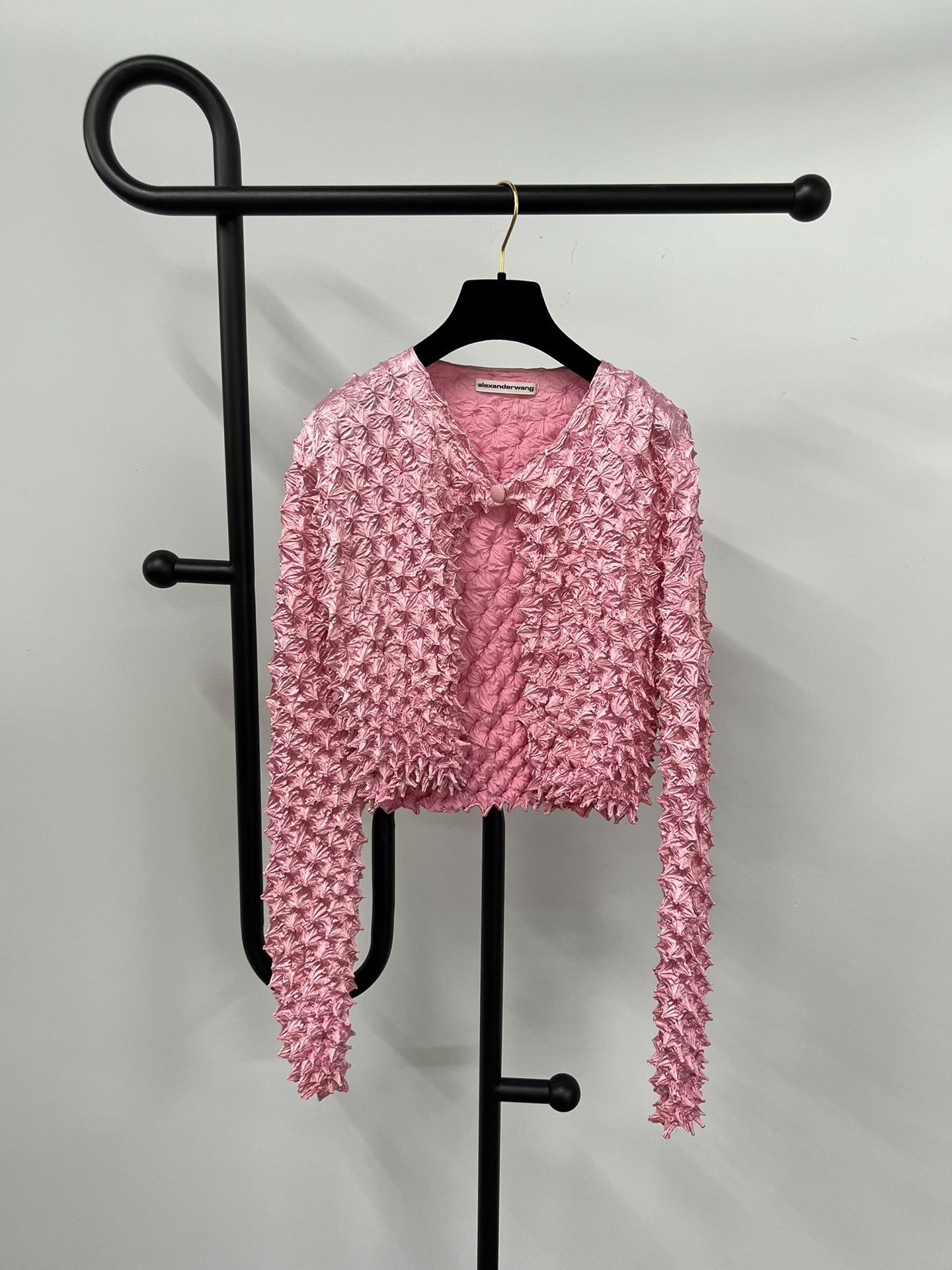 Alexander Wang Alexander Wang Pink Pleated Short Cardigan Size XS / US 0-2 / IT 36-38 - 1 Thumbnail