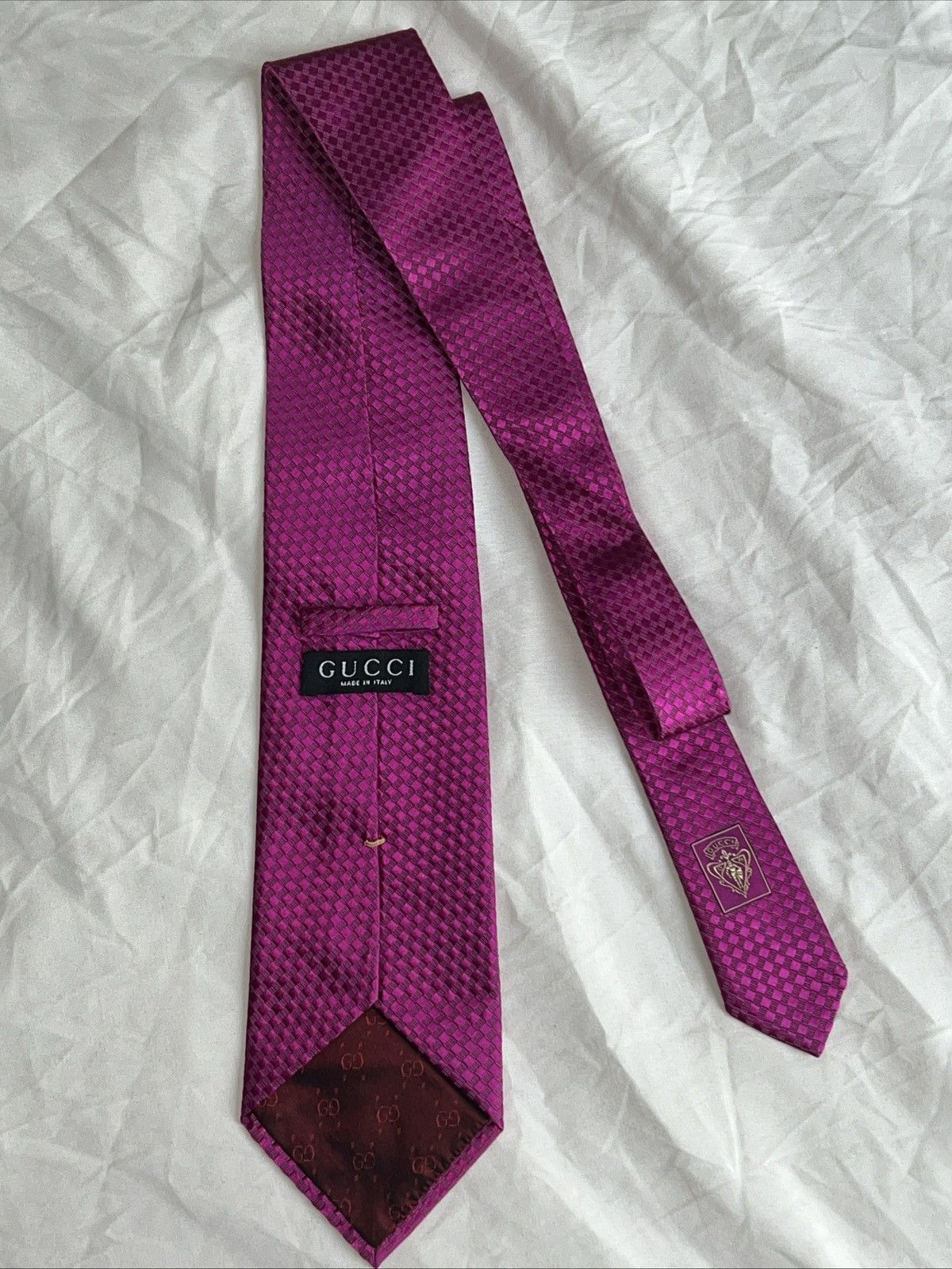Gucci Gucci Men’s Pink Silk Tie Size ONE SIZE - 2 Thumbnail