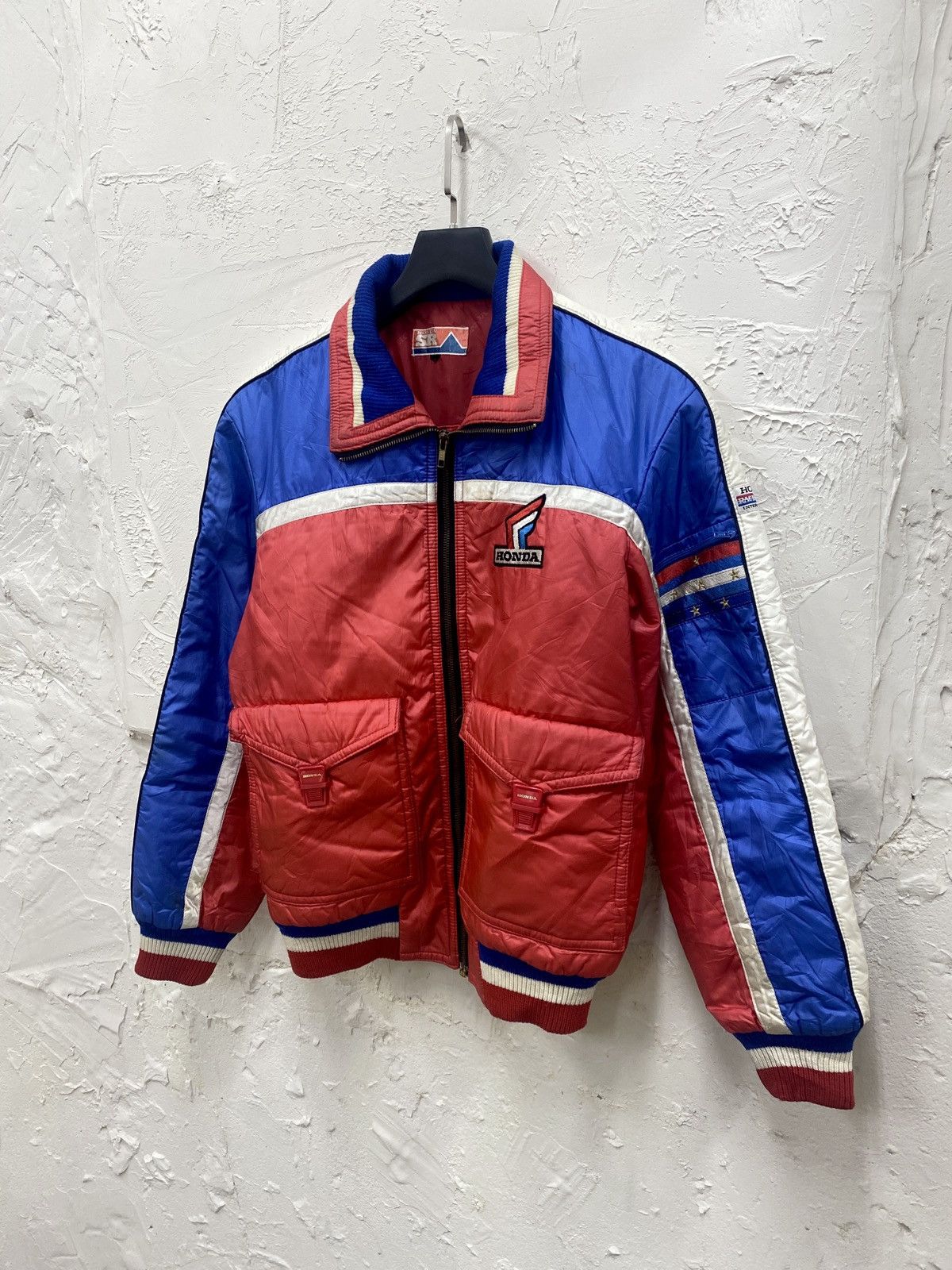 image of 1980S Honda Racing Team International Jacket in Blue/Red/White, Men's (Size Medium)