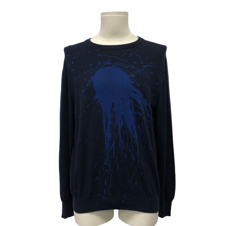 Dior Dior Blue Paint Splash Crewneck Sweater Size L Size US L / EU 52-54 / 3 - 1 Thumbnail