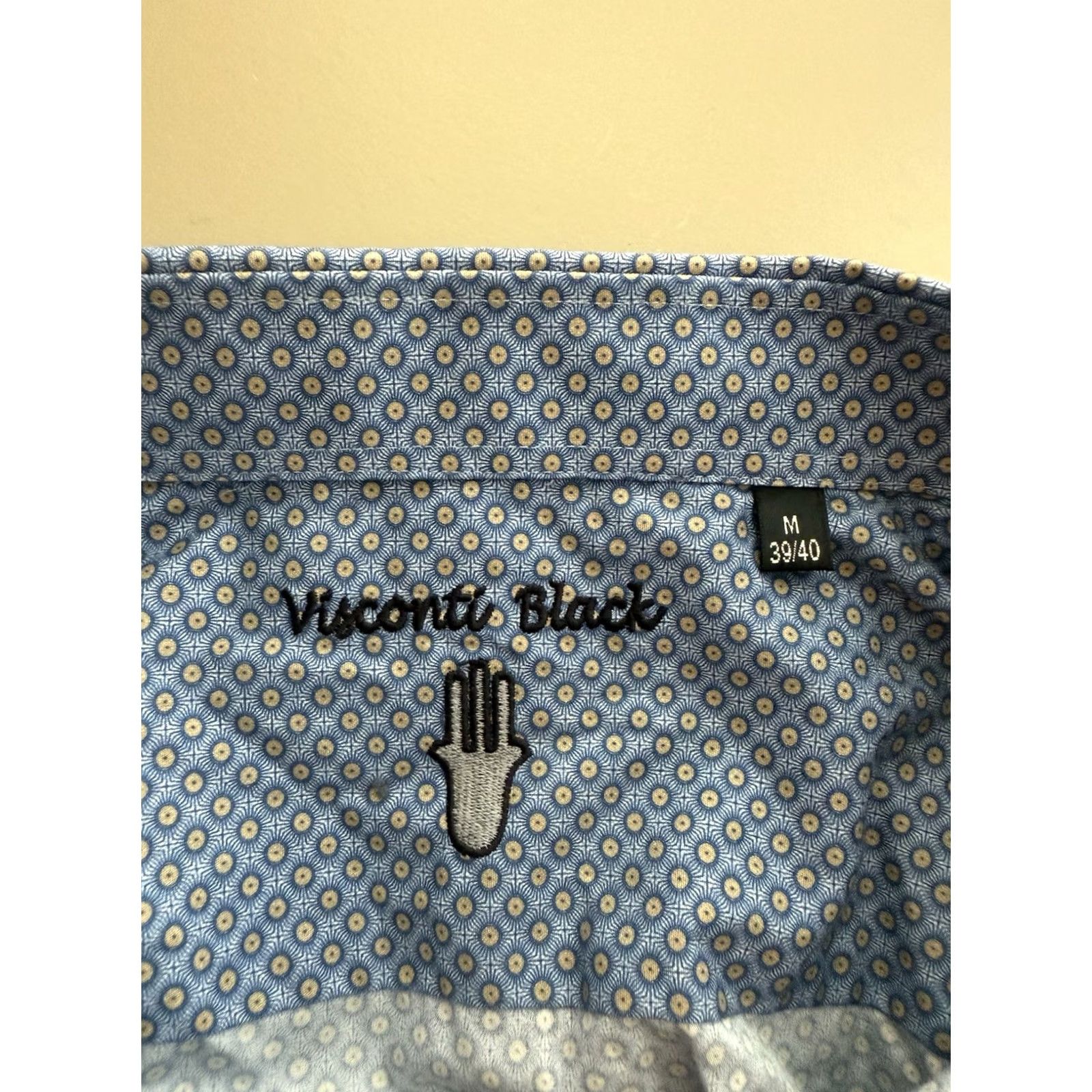 Luchiano Visconti Visconti Mens Shirt Long Sleeve Blue Geometric Dot M Size US M / EU 48-50 / 2 - 3 Thumbnail