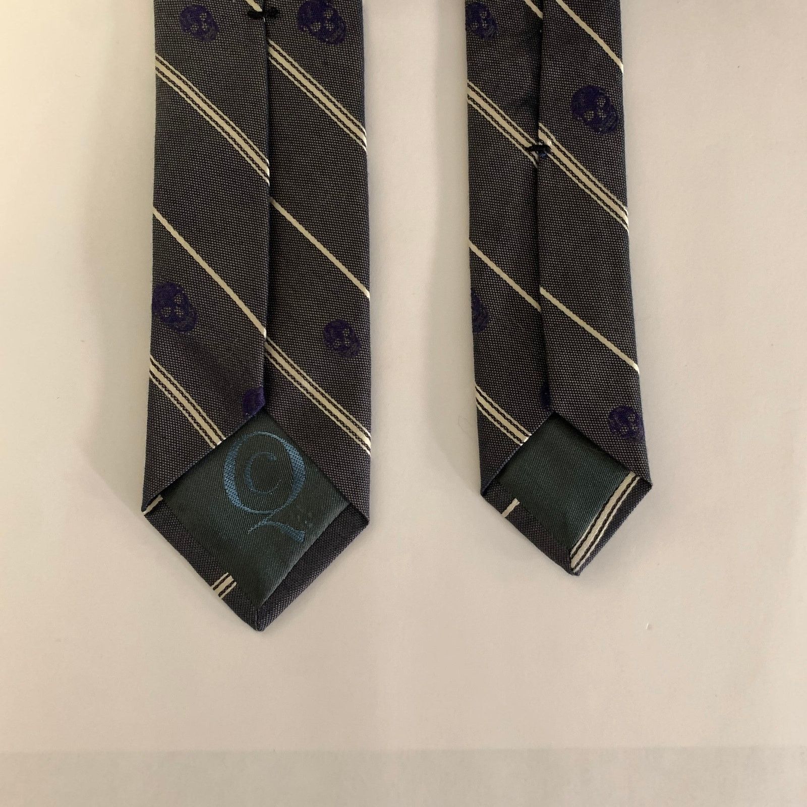 Alexander McQueen ALEXANDER MCQUEEN Grey White & Purple Mixed Pattern Tie Size ONE SIZE - 3 Thumbnail