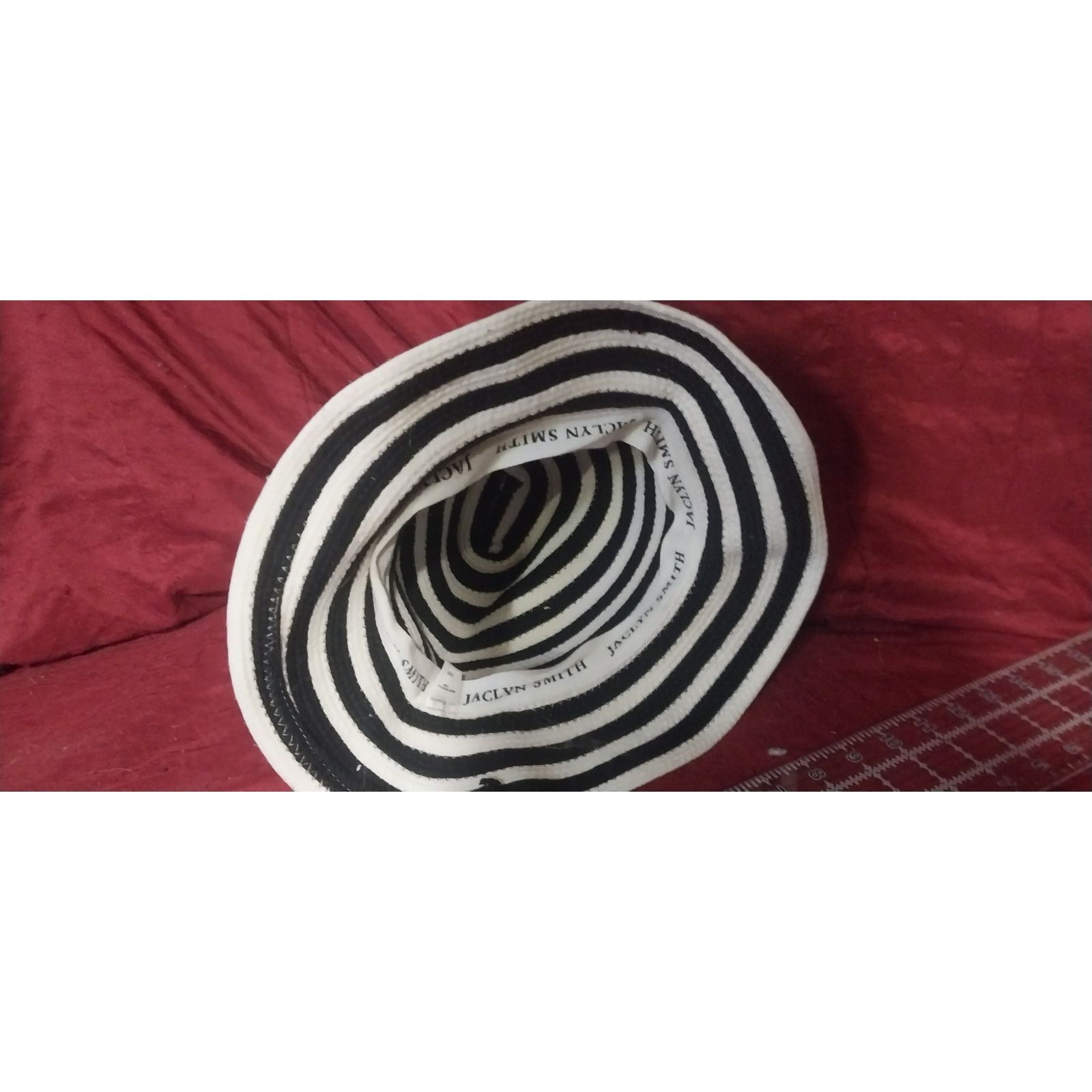Other Jaclyn Smith Women's Striped Sun Hat Black White Wide Brim Size ONE SIZE - 3 Thumbnail