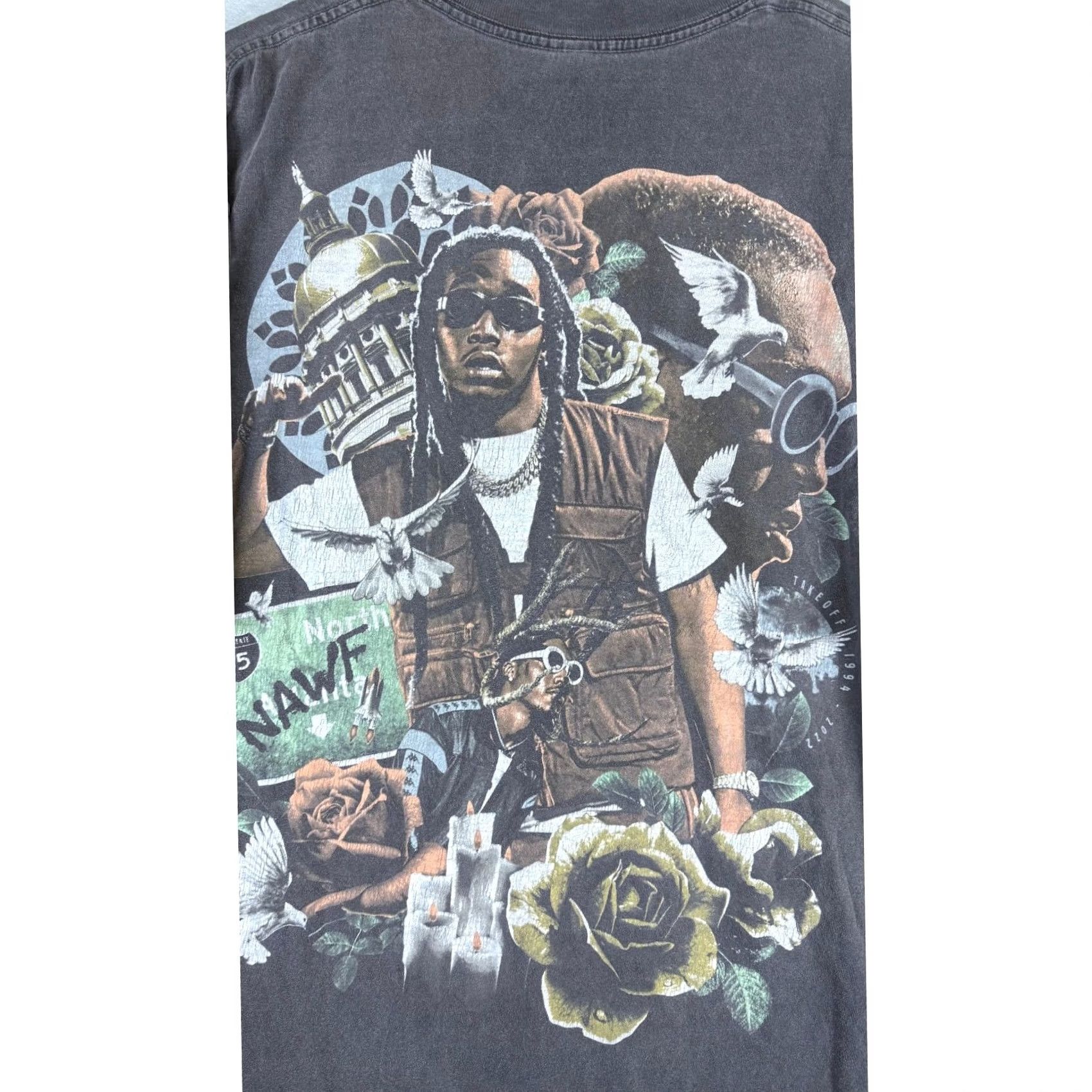 Vintage Takeoff Memorial T-Shirt Men Large Gray Graphic Tee Hip Hop Body Knows Size US L / EU 52-54 / 3 - 3 Thumbnail