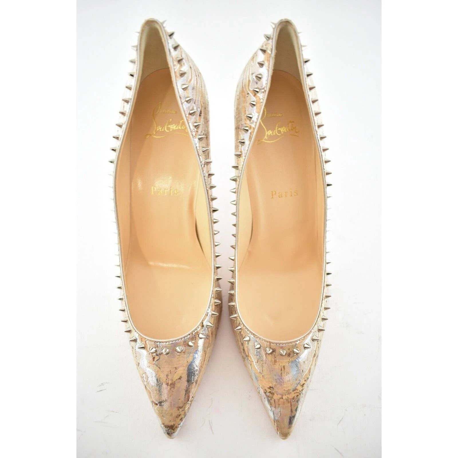 Christian Louboutin Christian Louboutin Anjalina 85 Liege Wavy AB Cork Silver Size US 7.5 / IT 37.5 - 7 Thumbnail