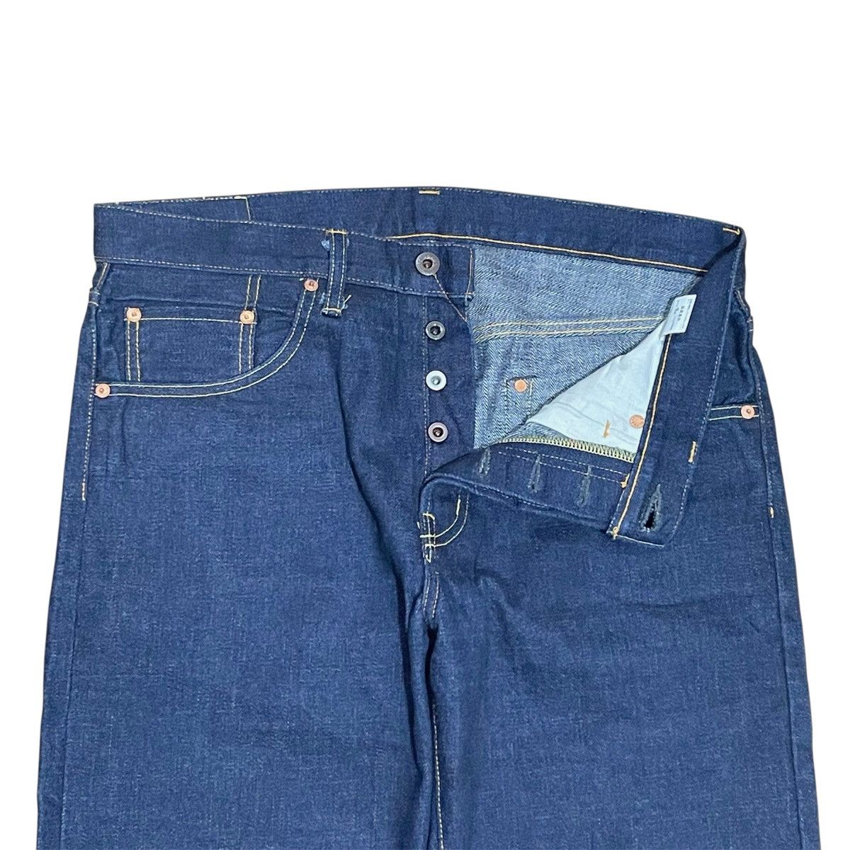 Japanese Brand Vtg Lucky Devil Jeans Indigo Selvedge Pants (34) Size US 34 / EU 50 - 4 Thumbnail