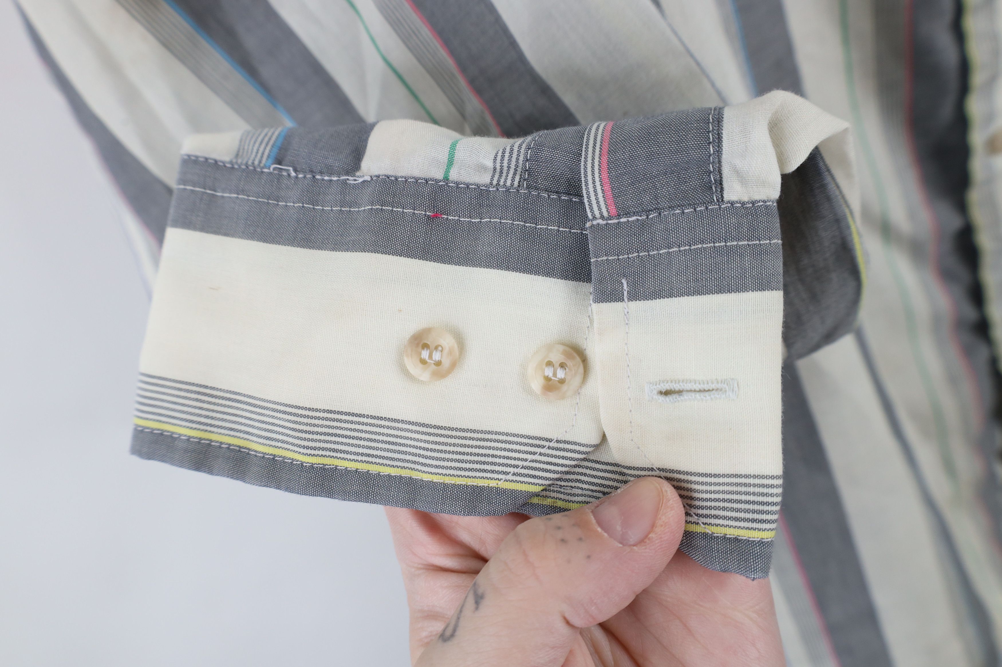 Vintage Vintage 90s Streetwear Rainbow Striped Collared Button Shirt Size US XL / EU 56 / 4 - 8 Thumbnail