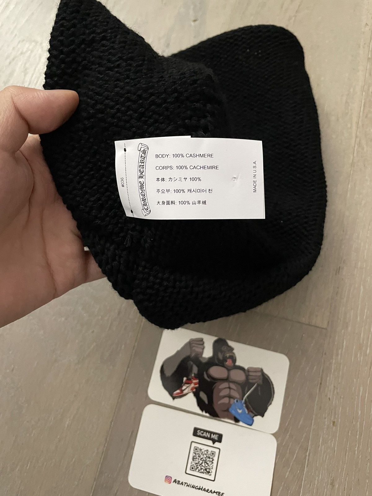 Chrome Hearts Chrome Hearts Cross Knit Stitched Cashmere Beanie Size ONE SIZE - 5 Thumbnail