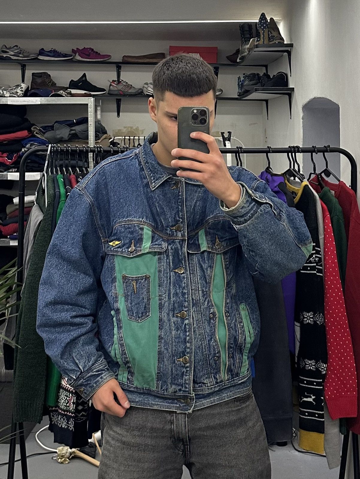 Japanese Brand Vintage Japan Style Warm Denim Bomber Jacket Size US L / EU 52-54 / 3 - 2 Thumbnail