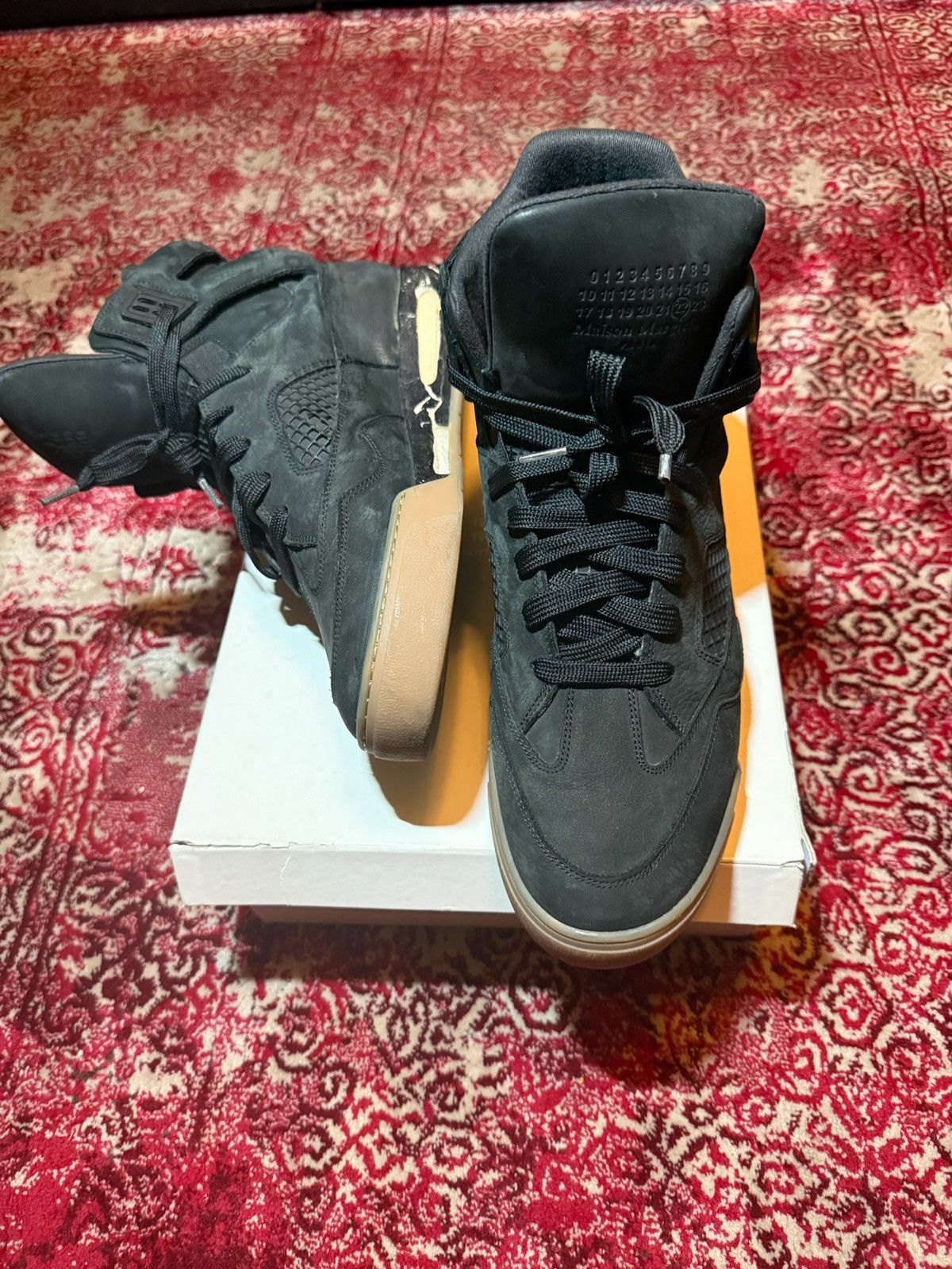Maison Margiela WHITE LEATHER CLINIC HIGH TOP TWO STRAP