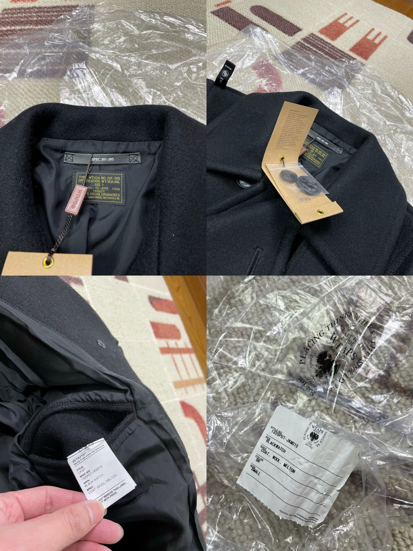Wtaps WTAPS BLACK WATCH COAT Wool Slim S (new, gold label) Size US S / EU 44-46 / 1 - 9 Thumbnail