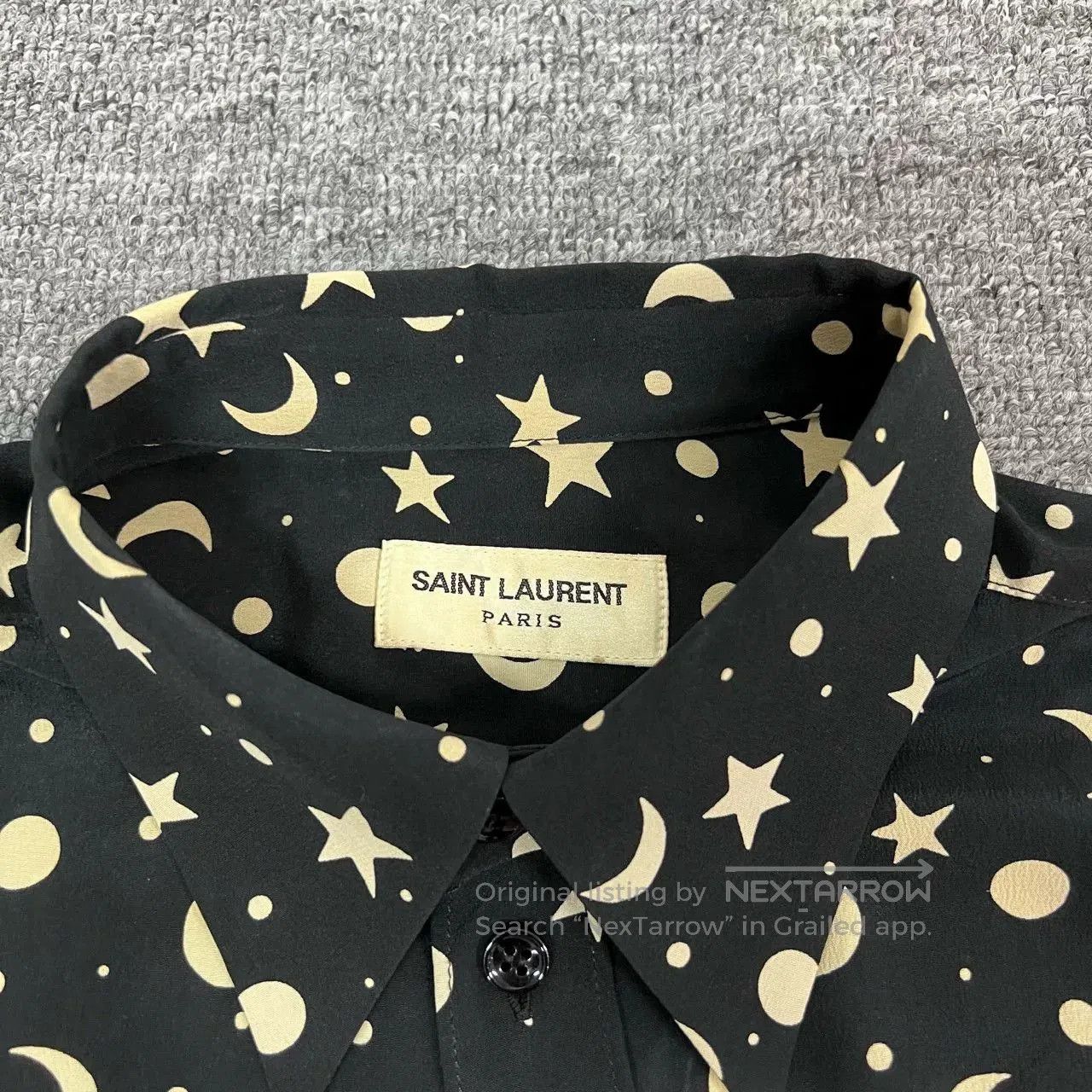 Saint Laurent Paris Saint Laurent Star Moon Silk Shirt Dress. Size XS / US 0-2 / IT 36-38 - 4 Thumbnail