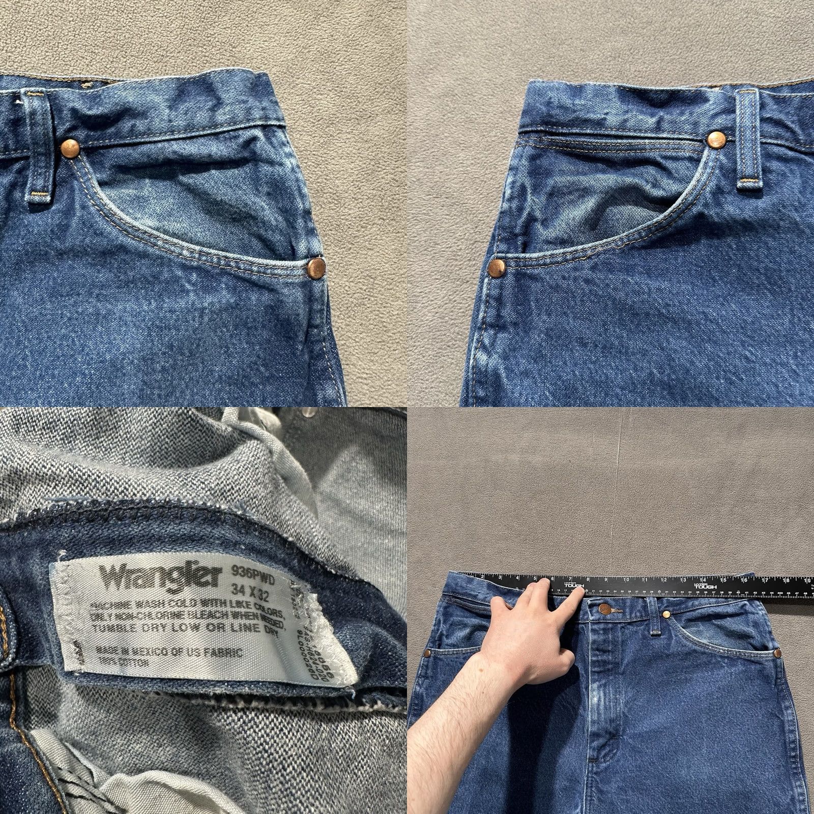 Wrangler VINTAGE Wrangler Jeans Men 33 Waist 30.5 Inseam Blue Denim Cowboy Cut Western 936PWD Size US 30 / EU 46 - 8 Thumbnail