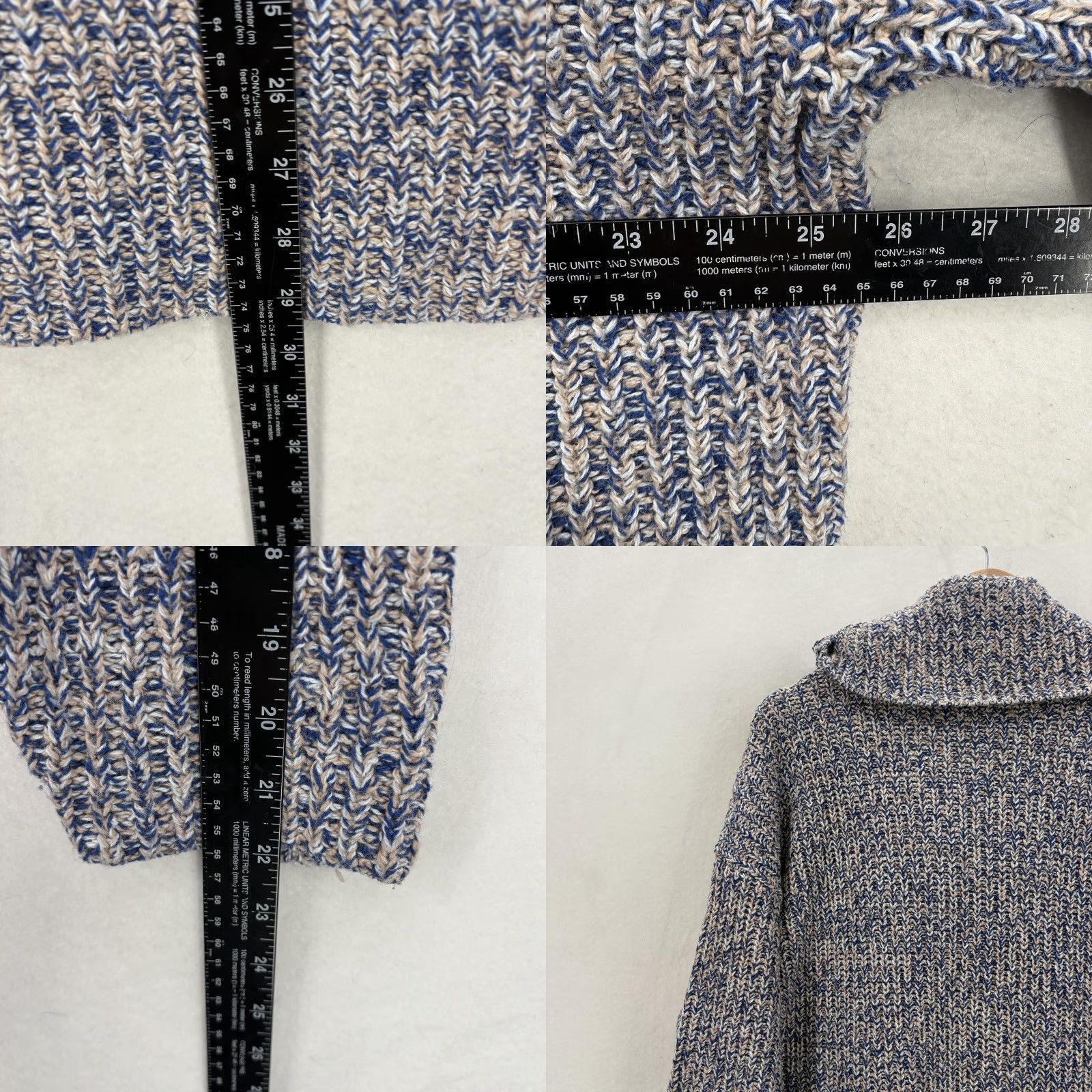 Lands' End VINTAGE Lands' End Sweater Womens 2X Blue Marled Cowl Neck Chunky Knit Pullover Relaxed Size XXL / US 16-18 / IT 52-54 - 8 Thumbnail