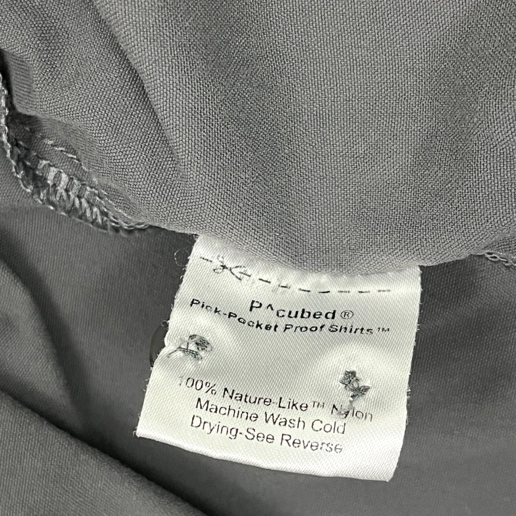 Vintage Clothing Arts Shirt Mens XL Gray Travel Commute Pick Pocket Proof P^Cubed Button Size US XL / EU 56 / 4 - 3 Thumbnail
