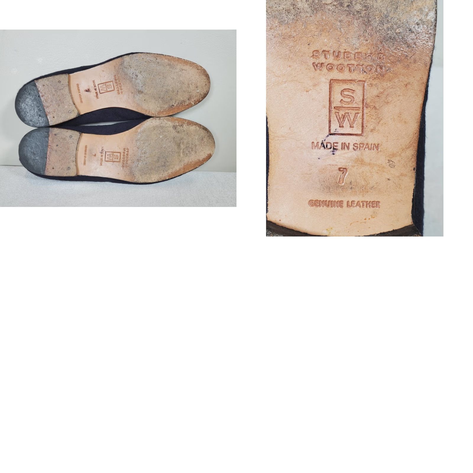 Vintage Stubbs & Wootton Brushed Wool Slippers Grosgrain Trim Midnight Women's US 7 Size US 7 / IT 37 - 9 Thumbnail