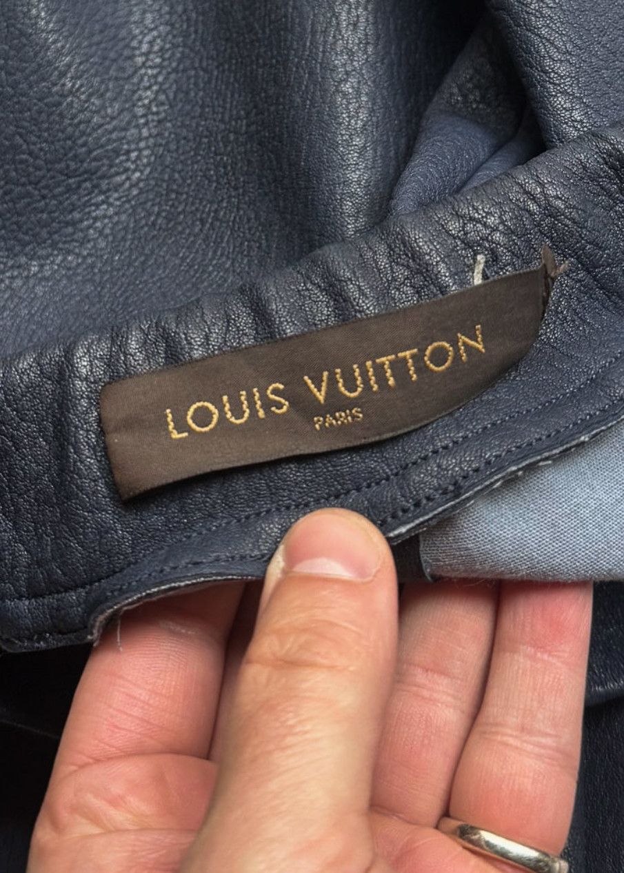 Louis Vuitton Louis Vuitton 2013 Navy Blue Lambskin Leather Leggings Size 27" / US 4 / IT 40 - 6 Thumbnail